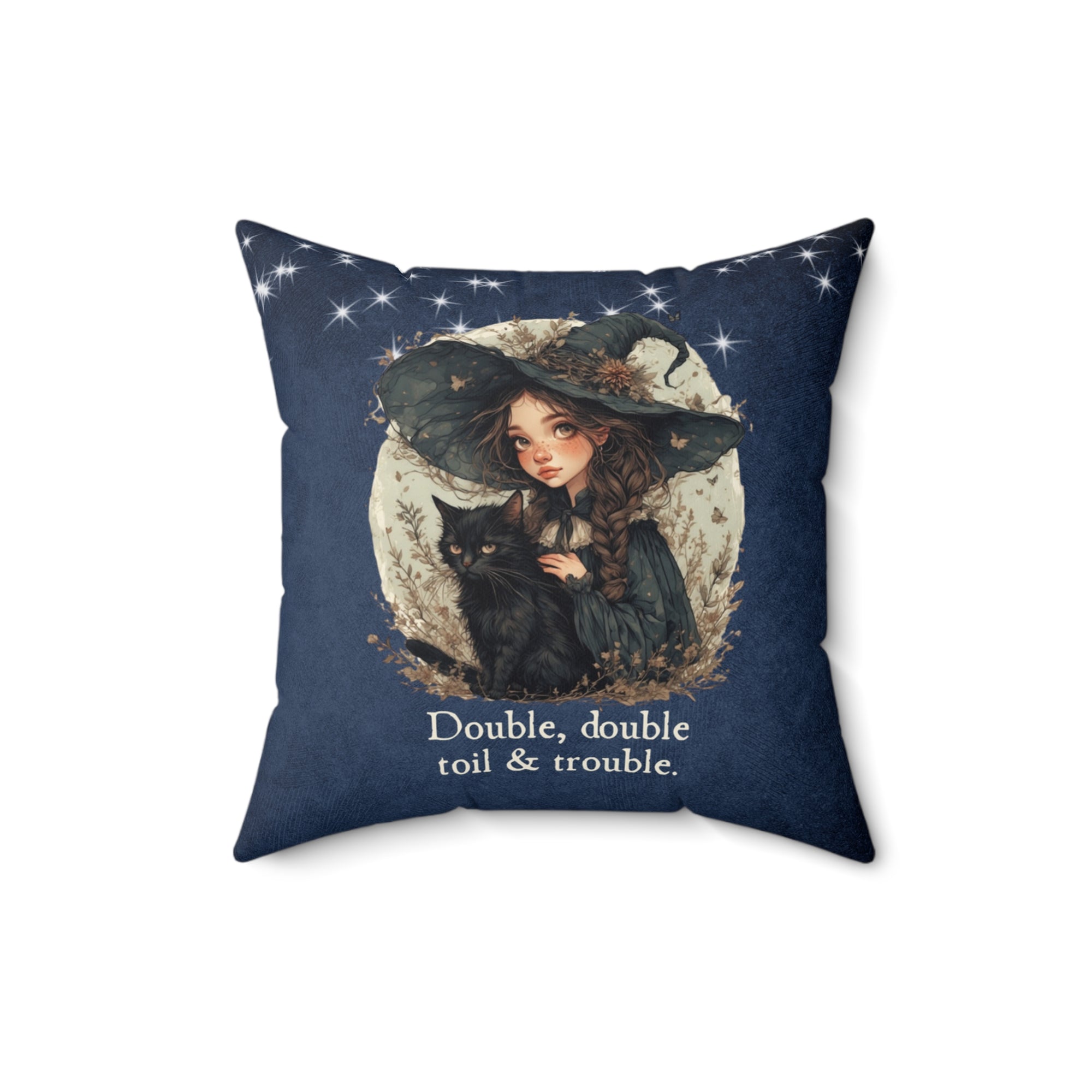 Double Double Toil & Trouble Decorative Pillow, Home Decor