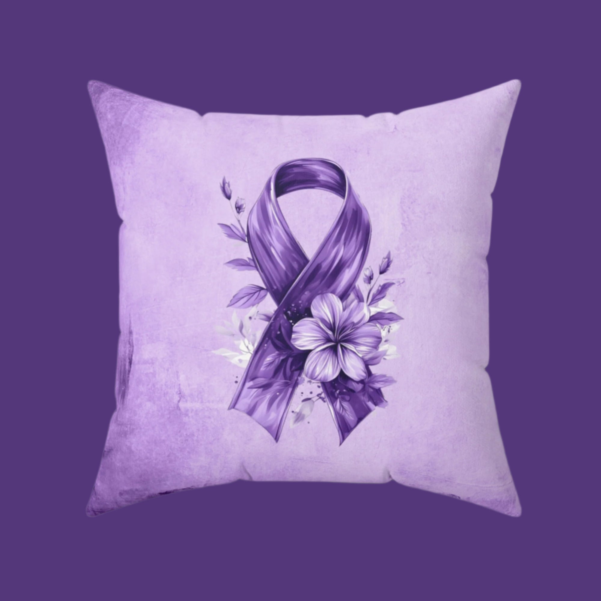 Grungy Purple Ribbon Decorative Pillow, Home Decor