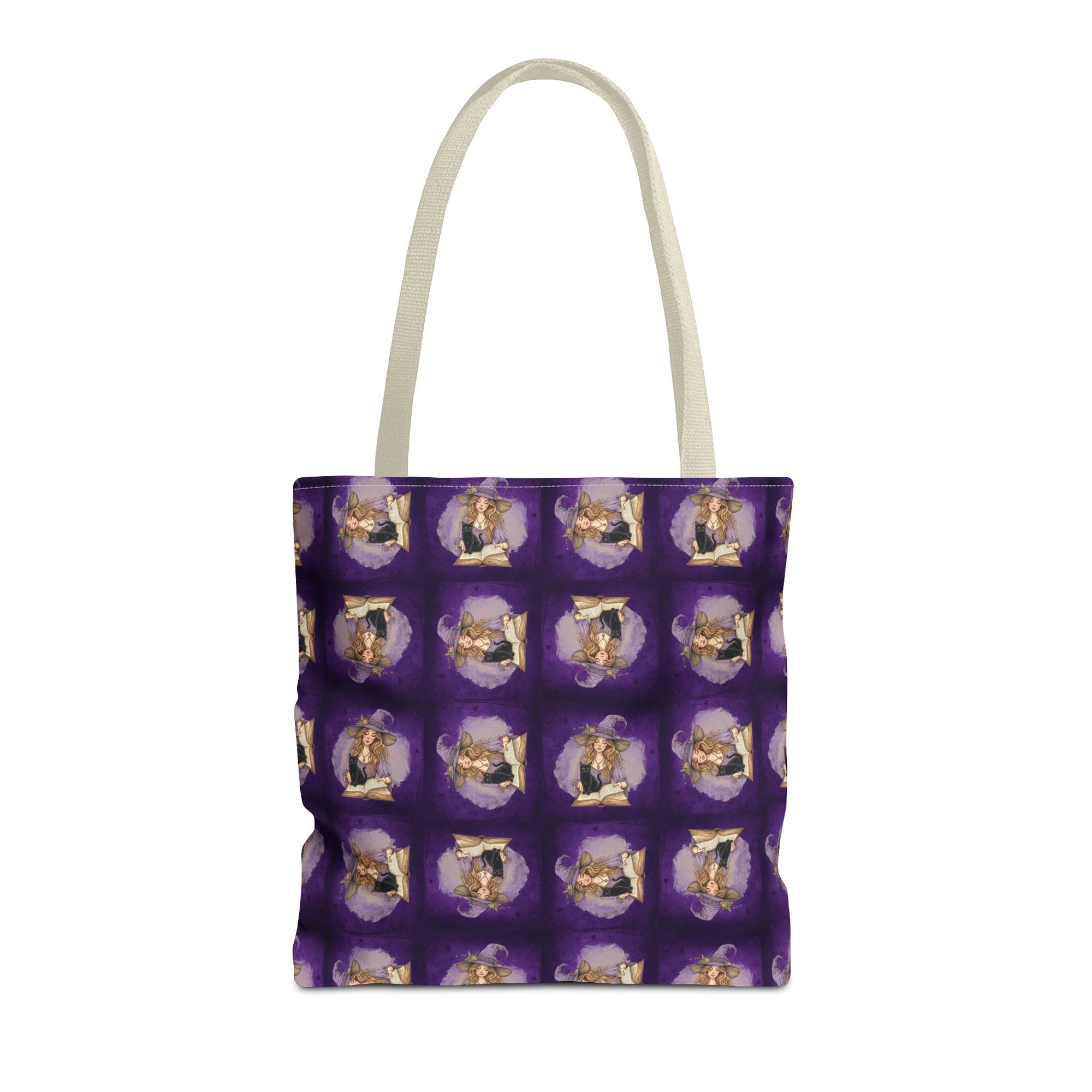 Vibrant Witchy Cat Lady Tote Bag