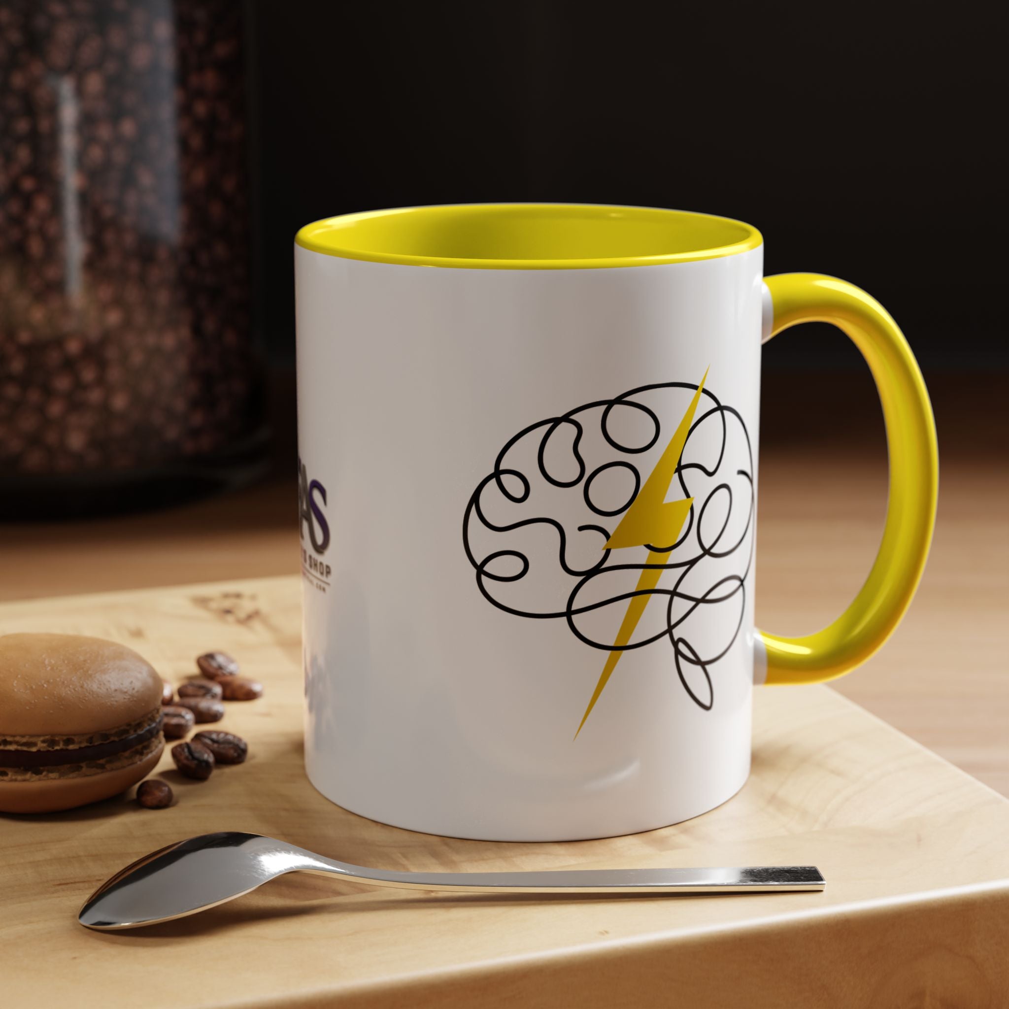 Brain Lightning Bolt Accent Coffee Mug