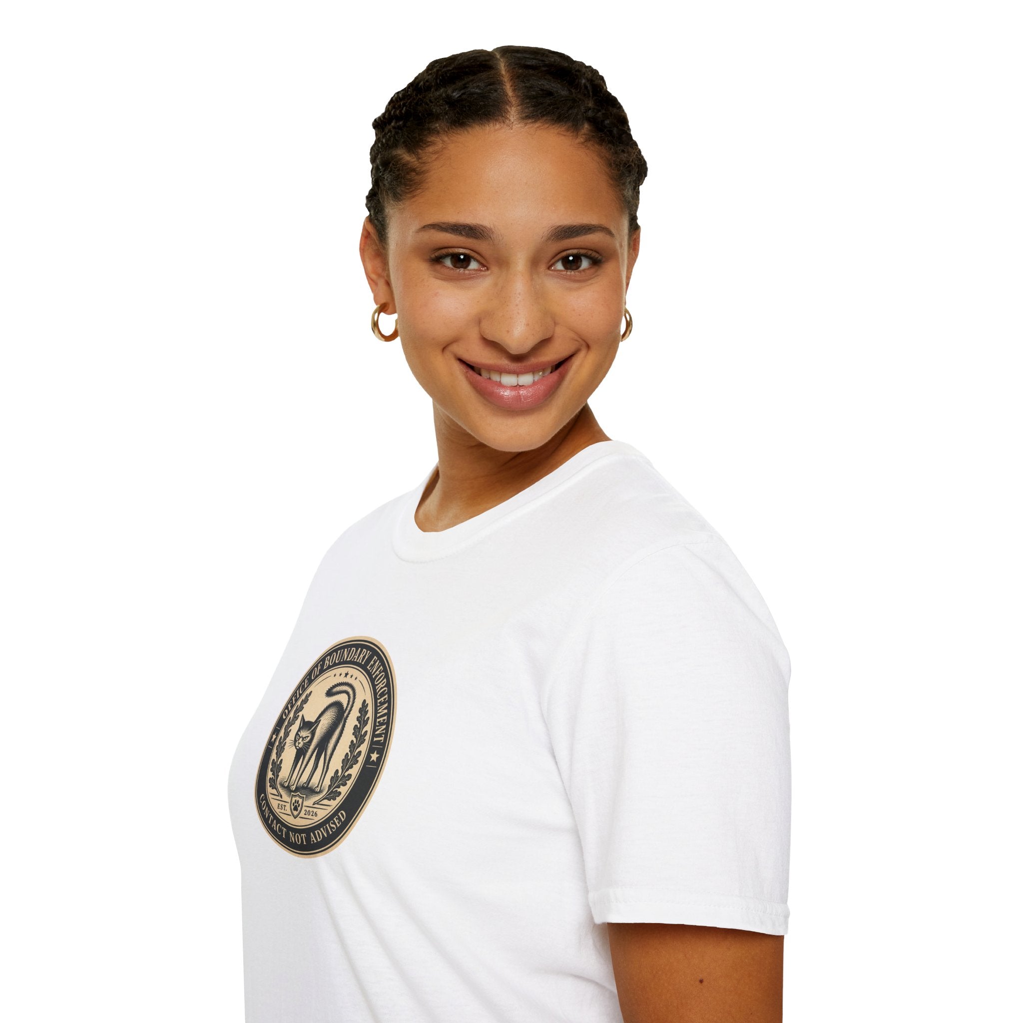 Office of Boundary Enforcement T-Shirt | Funny Cat Personal Space Tee