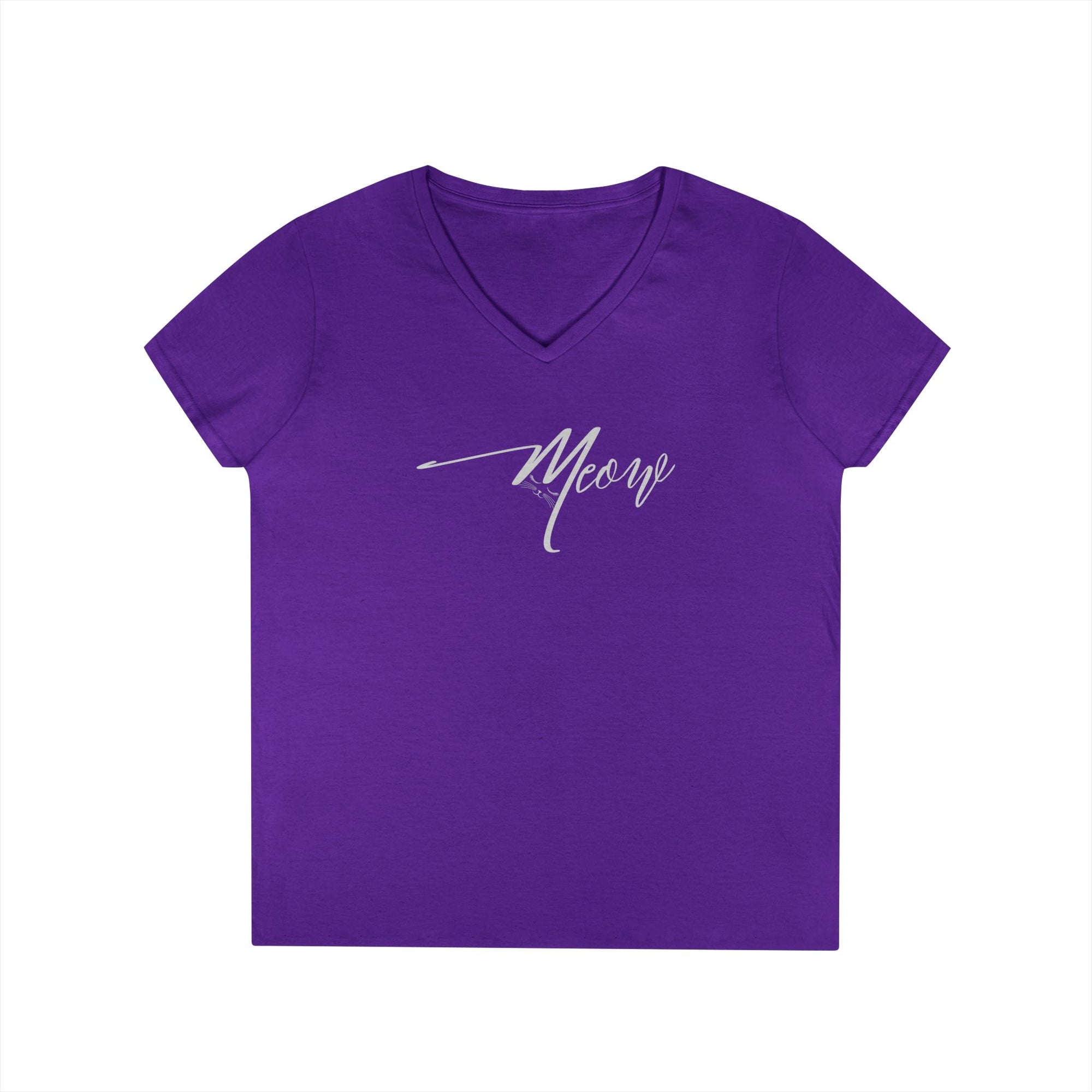 Stylish Meow Ladies' V-Neck T-Shirt, Cute Cat Lover Gift