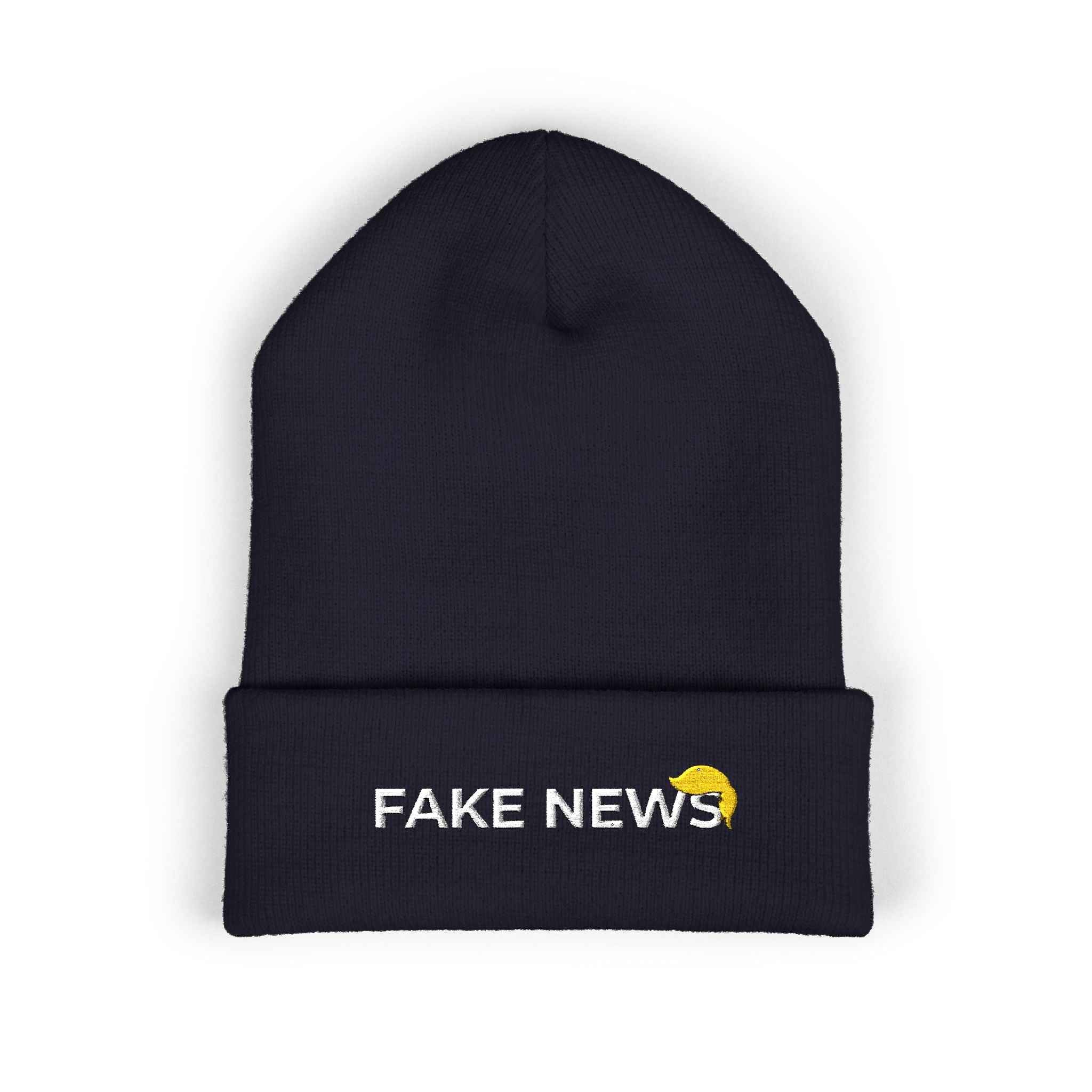 Fake News Embroidered Knit Beanie