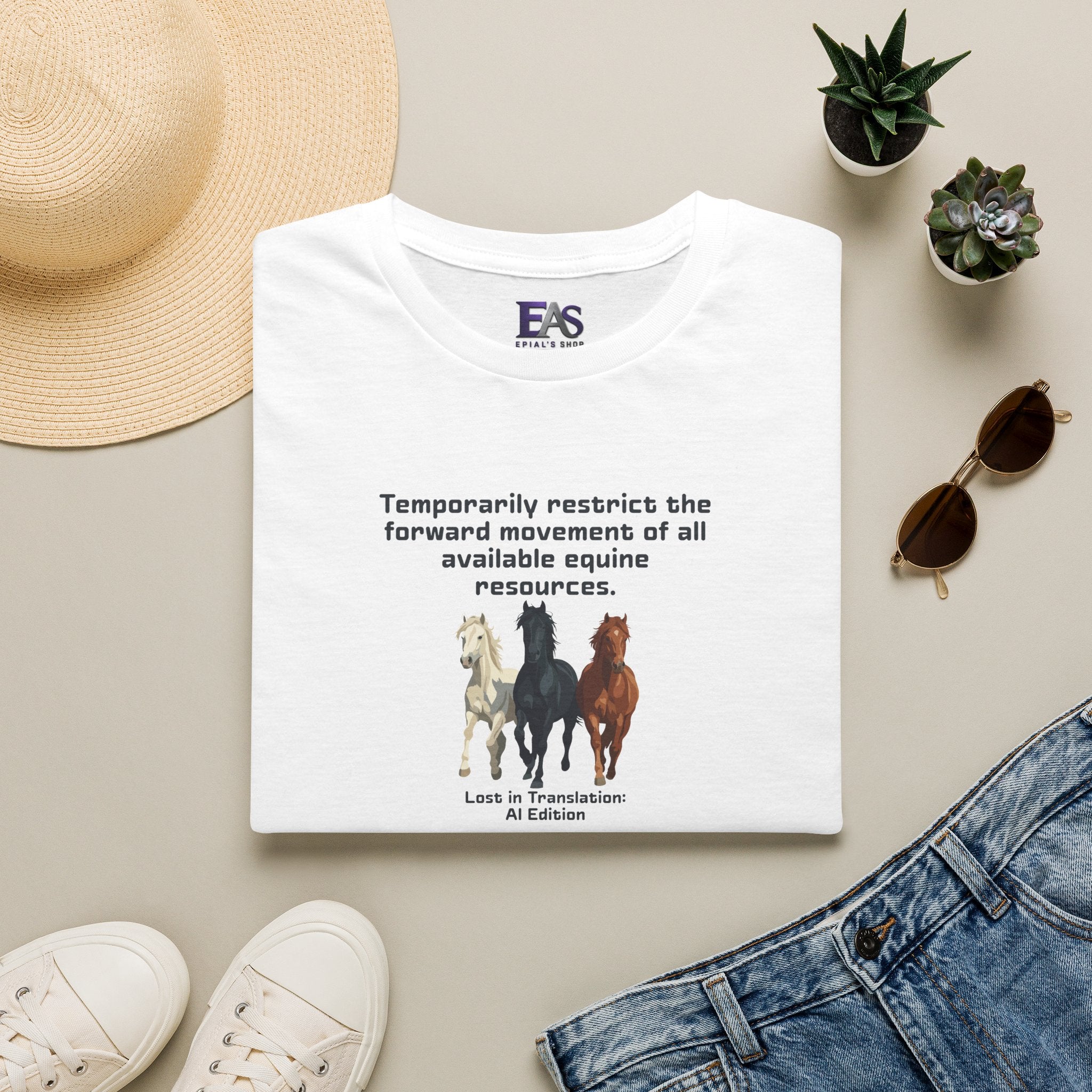 AI Translation: Hold Your Horses Unisex T-Shirt