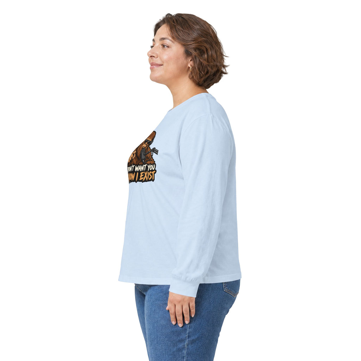 Bigfoot Graphic Long Sleeve Tee - "They Don’t Want You To Know I Exist"