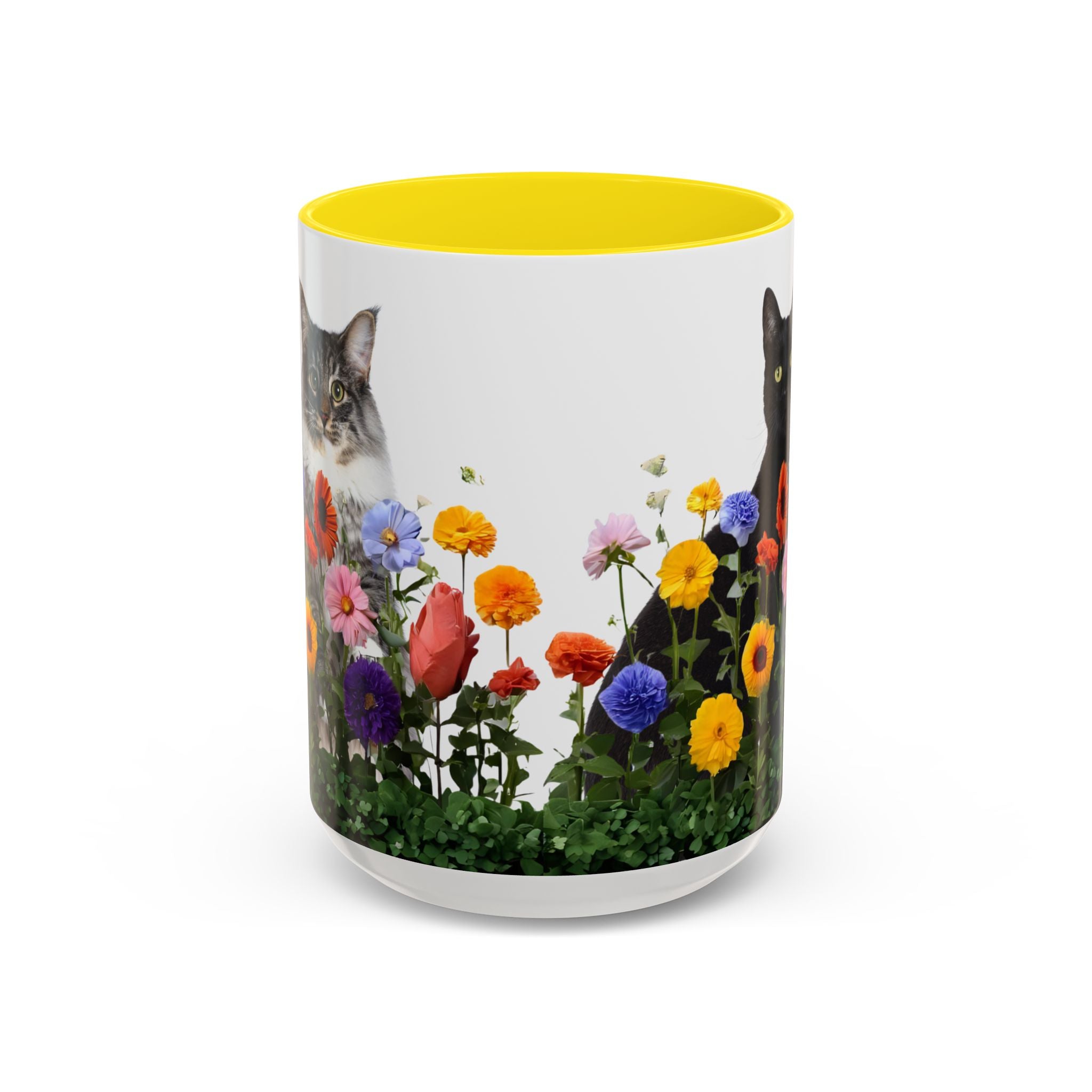 Floral Cats Coffee Mug - 11 oz/15 oz