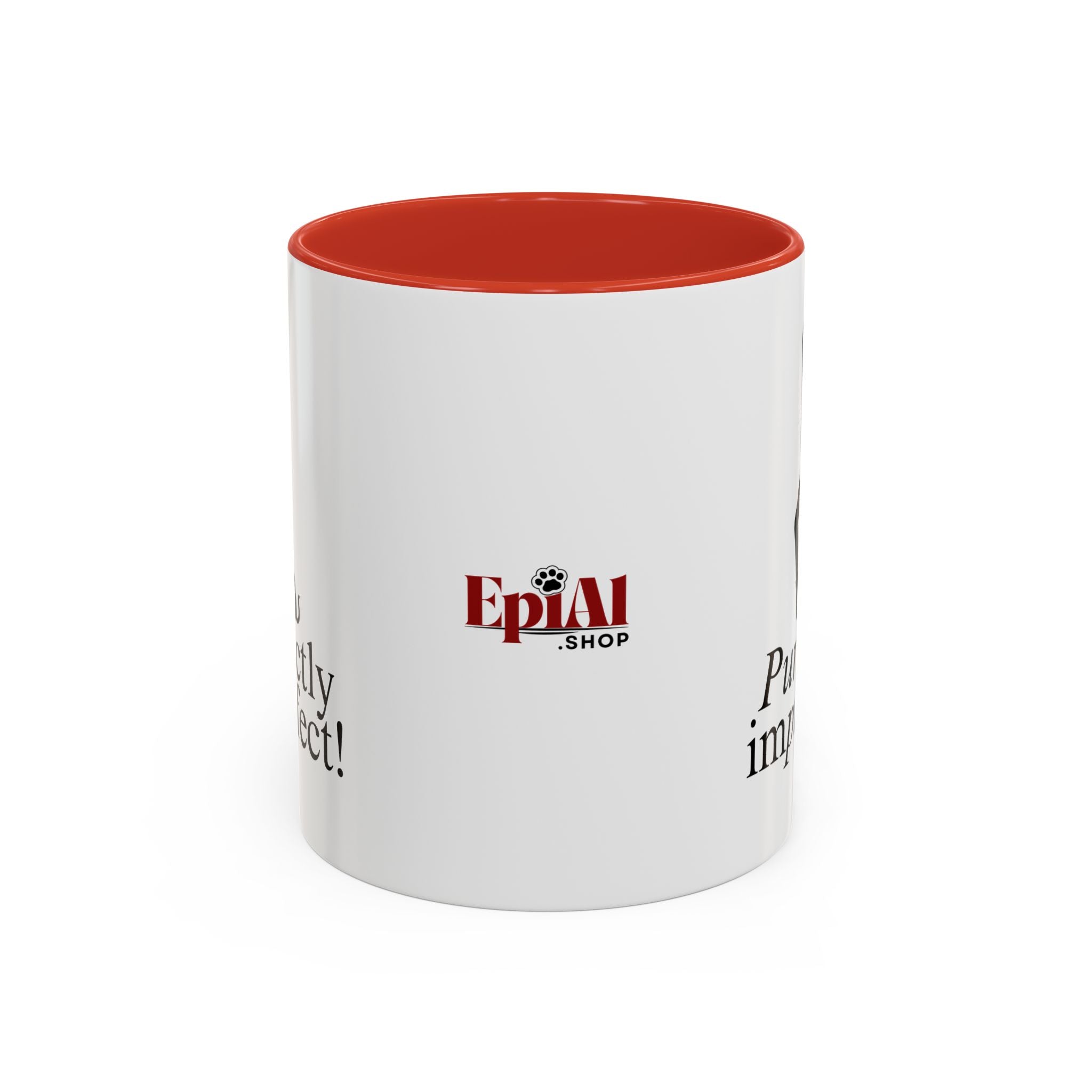 Photo depicting the ​Purrfectly Impurrfect Accent Coffee Mug (11, 15oz) from EpiAl's Shop.