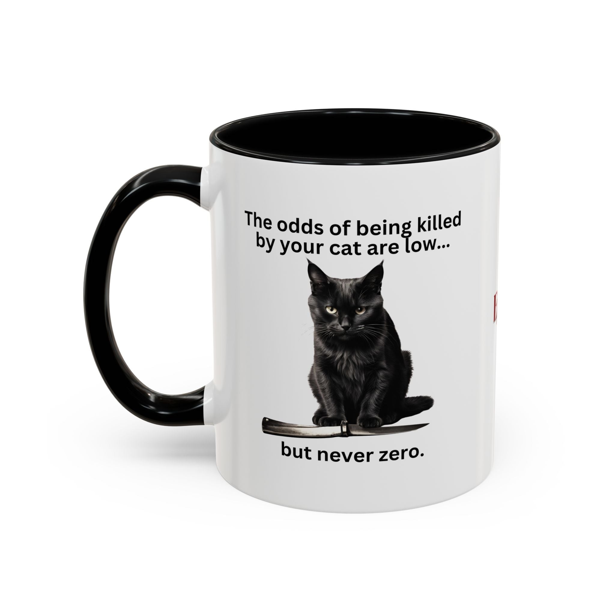 Photo depicting the ​Killer Cat Odds Accent Coffee Mug (11, 15oz) from EpiAl's Shop.