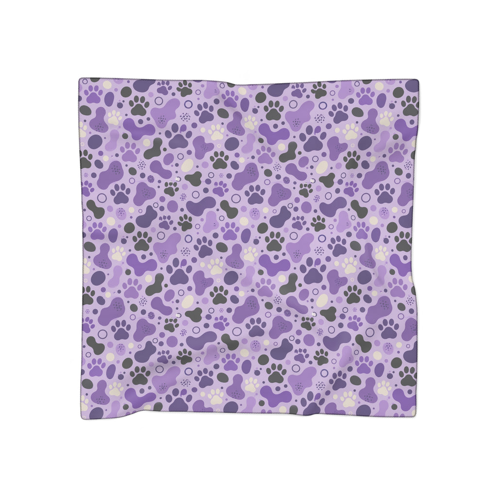 Purple Paw Print Scarf | Cat & Dog Lover Square Scarf