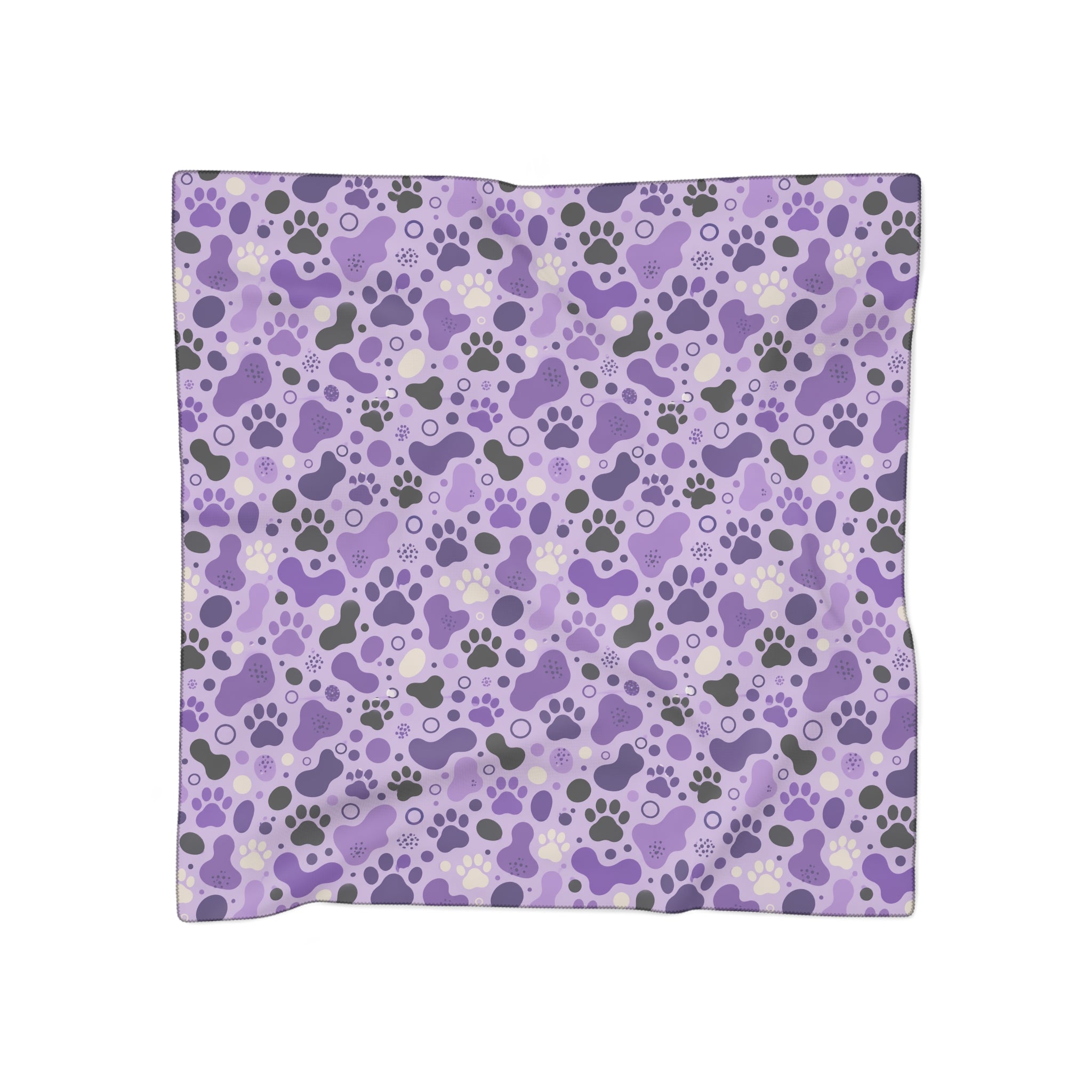 Purple Paw Print Scarf | Cat & Dog Lover Square Scarf