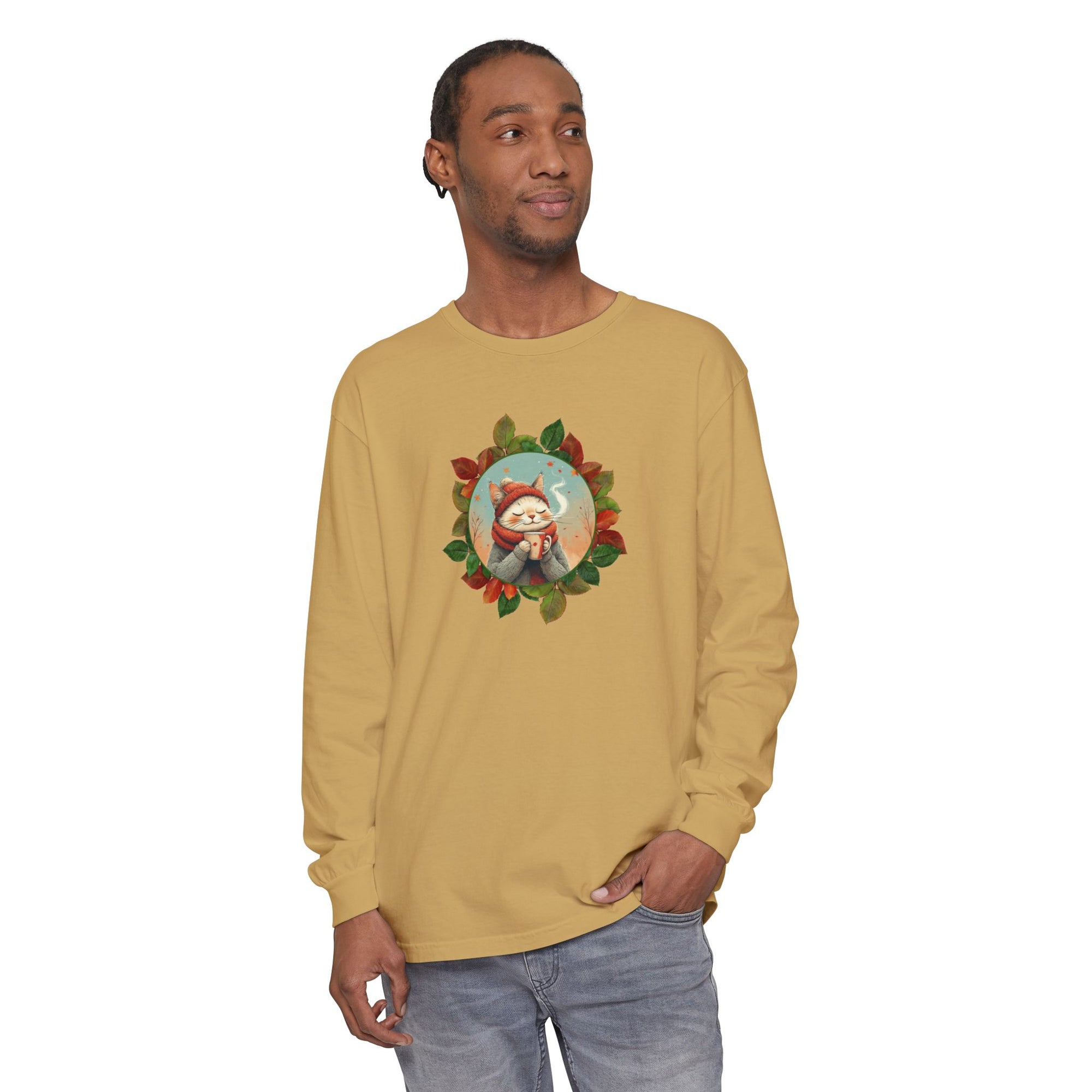 Country Autumn Kitty Long Sleeve T-Shirt | Fall Fashion