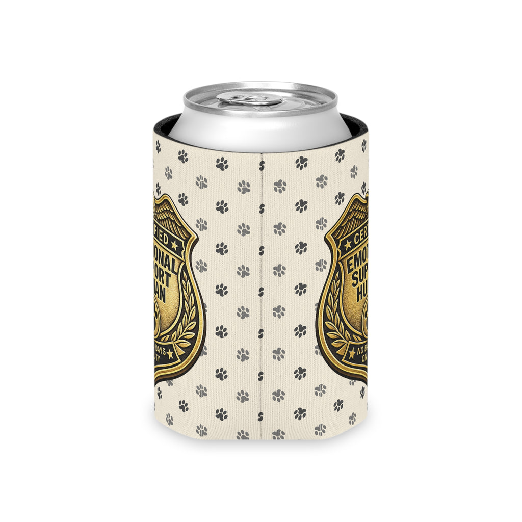 Certified Emotional Support Human Can Cooler | Funny Cat Lover Koozie
