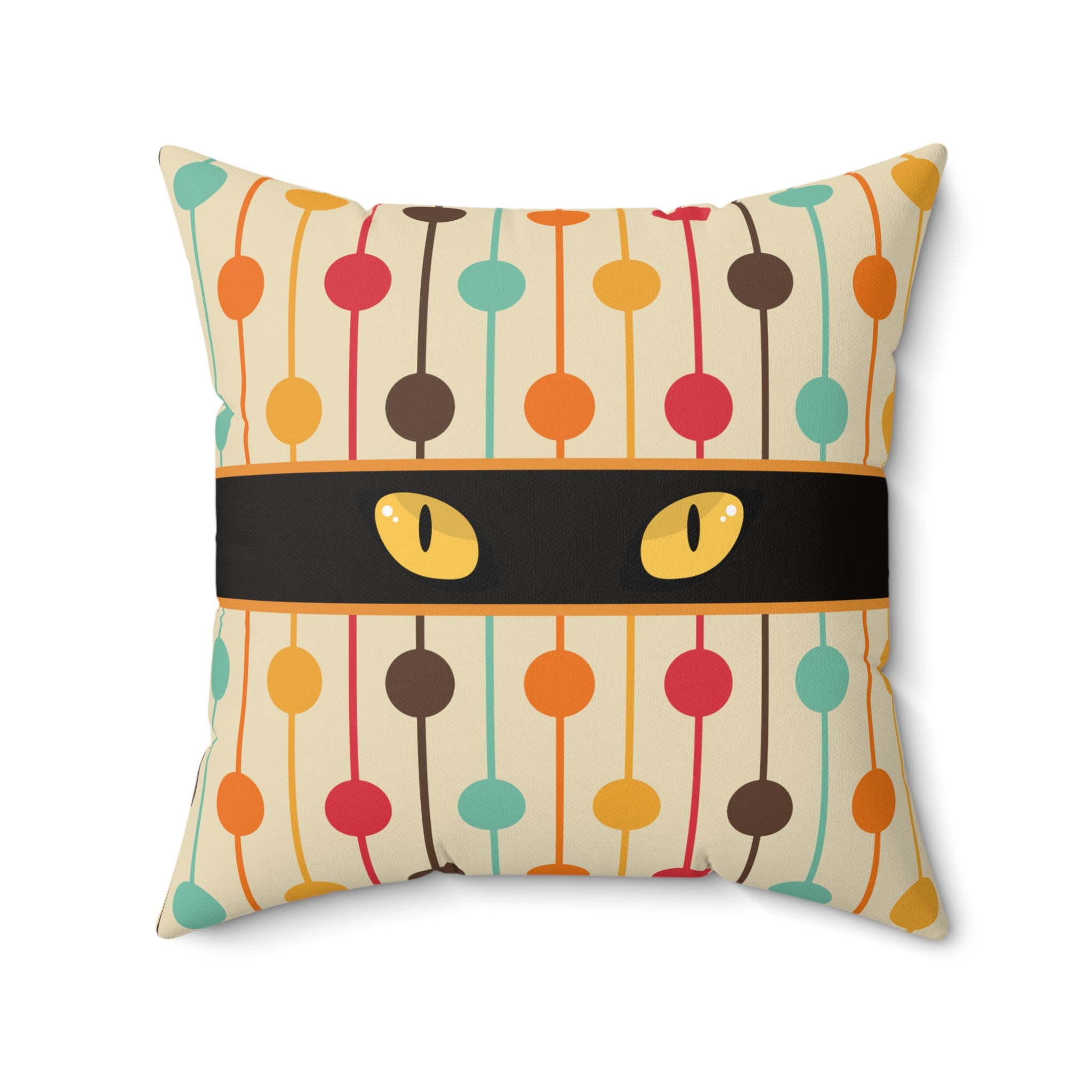 Mid-Century Cat Eyes Retro Throw Pillow