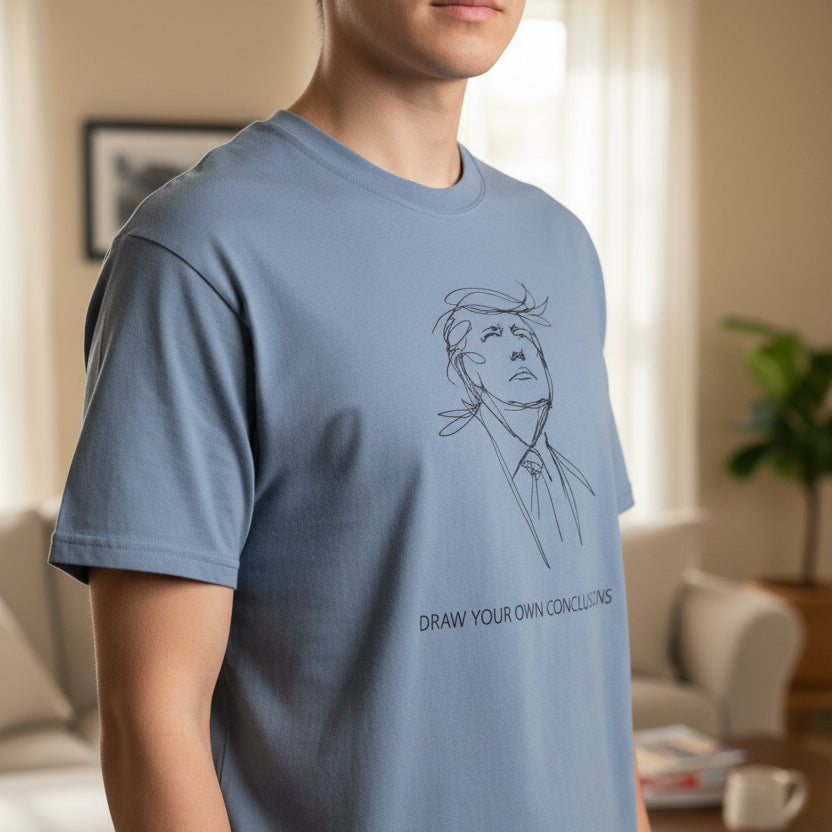 Draw Your Own Conclusions Unisex Graphic Tee – Minimal Line Art Statement Shirt