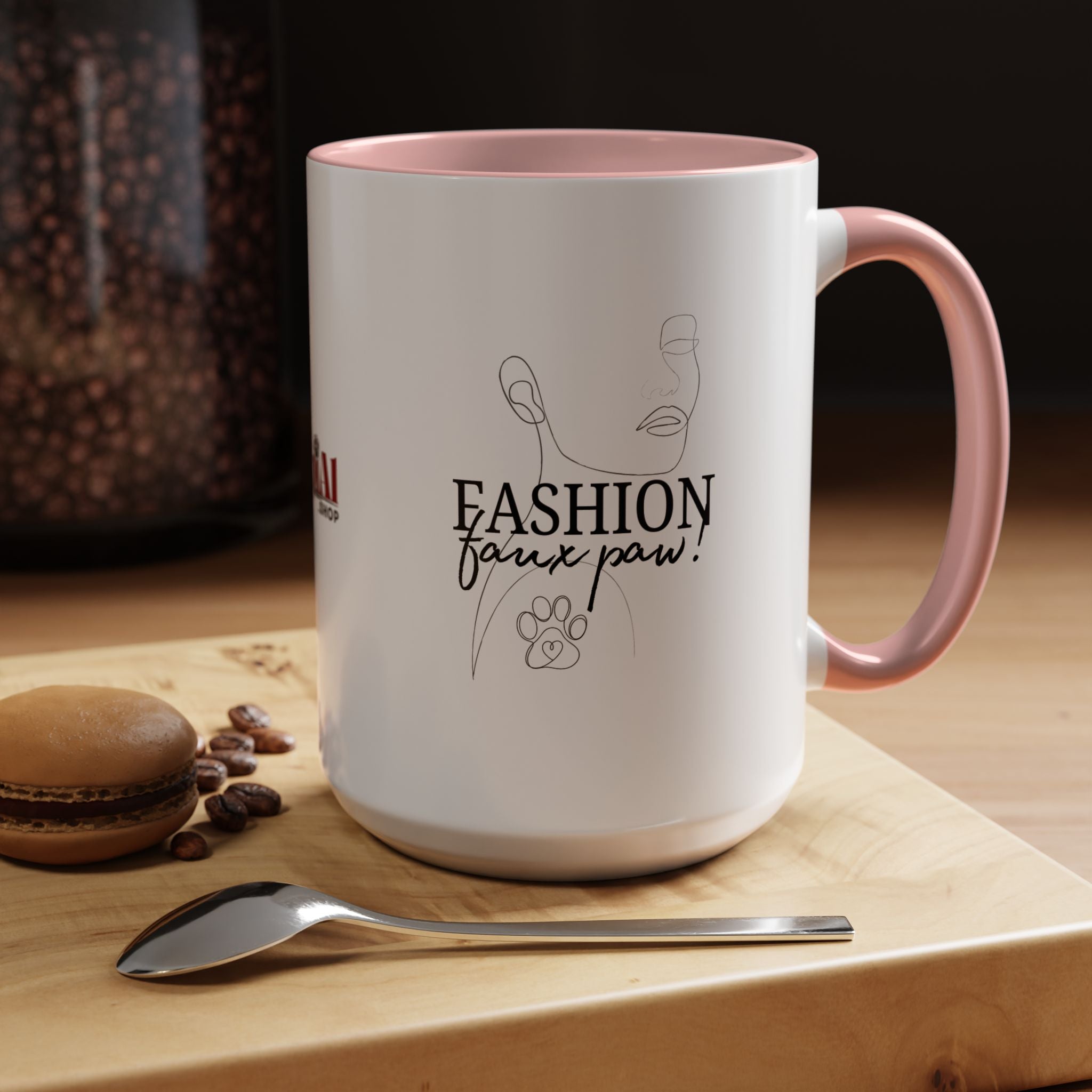 Photo depicting the ​Fashion Faux Paw Accent Coffee Mug (11, 15oz) from EpiAl's Shop.