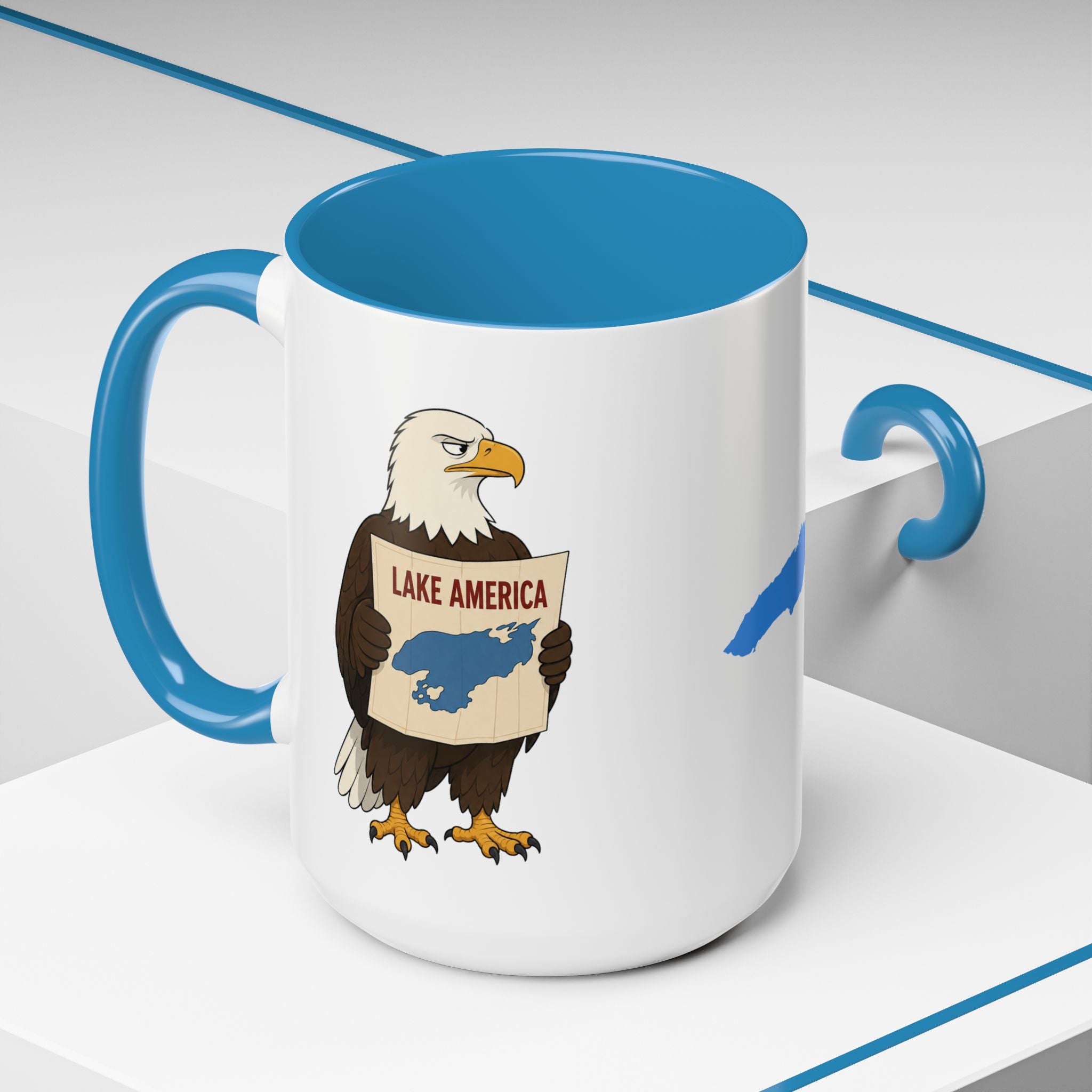 Lake Ontario vs. Lake America Goose & Eagle Coffee Mug | Great Lake Renaming Humor