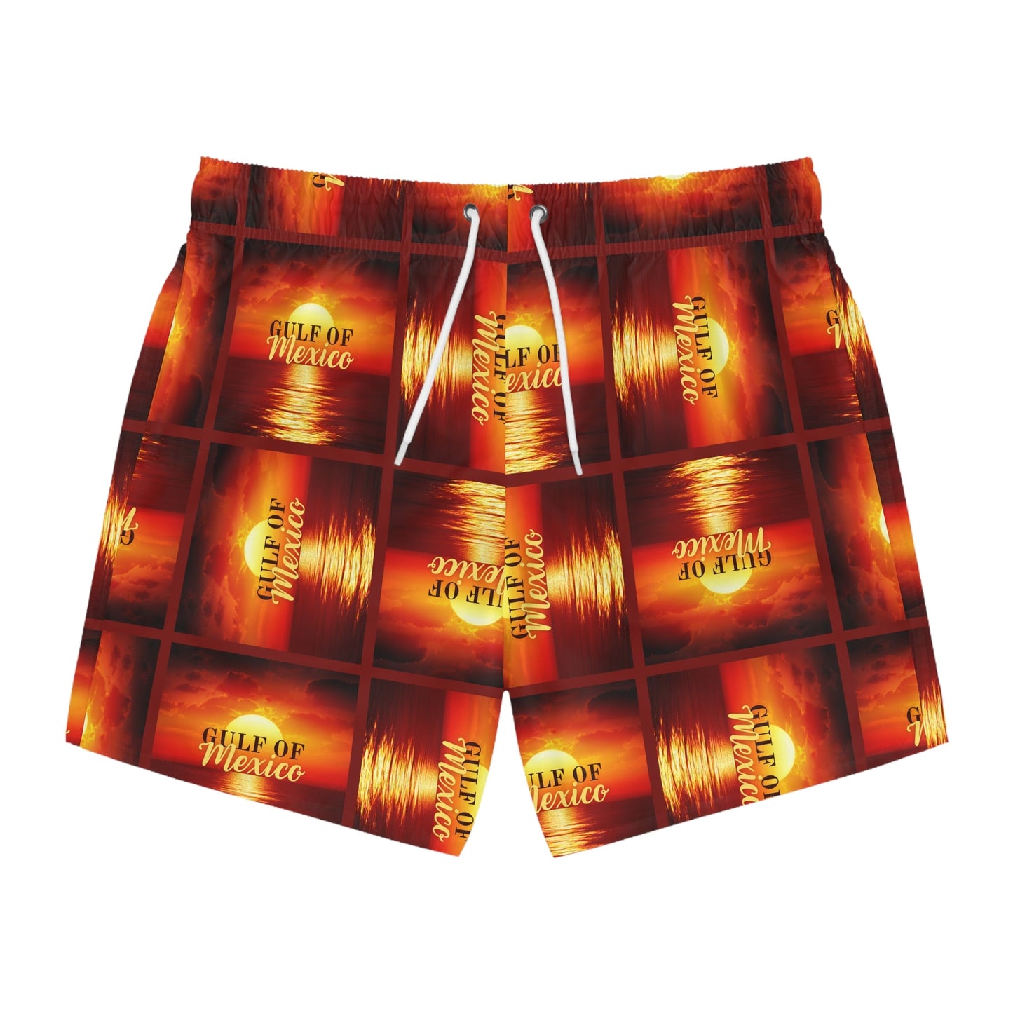 Gulf of Mexico Swim Trunks - Vibrant Beachwear for Summer Fun Printify