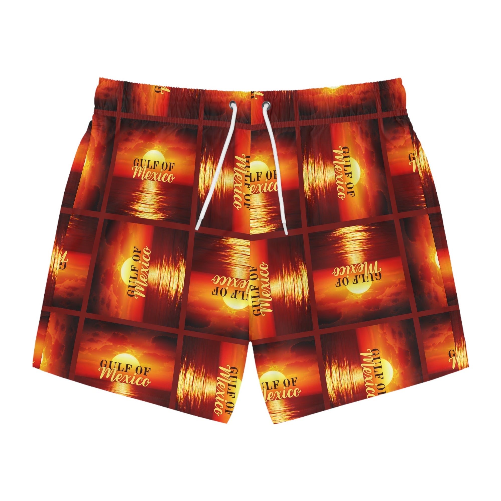 Gulf of Mexico Swim Trunks - Vibrant Beachwear for Summer Fun Printify