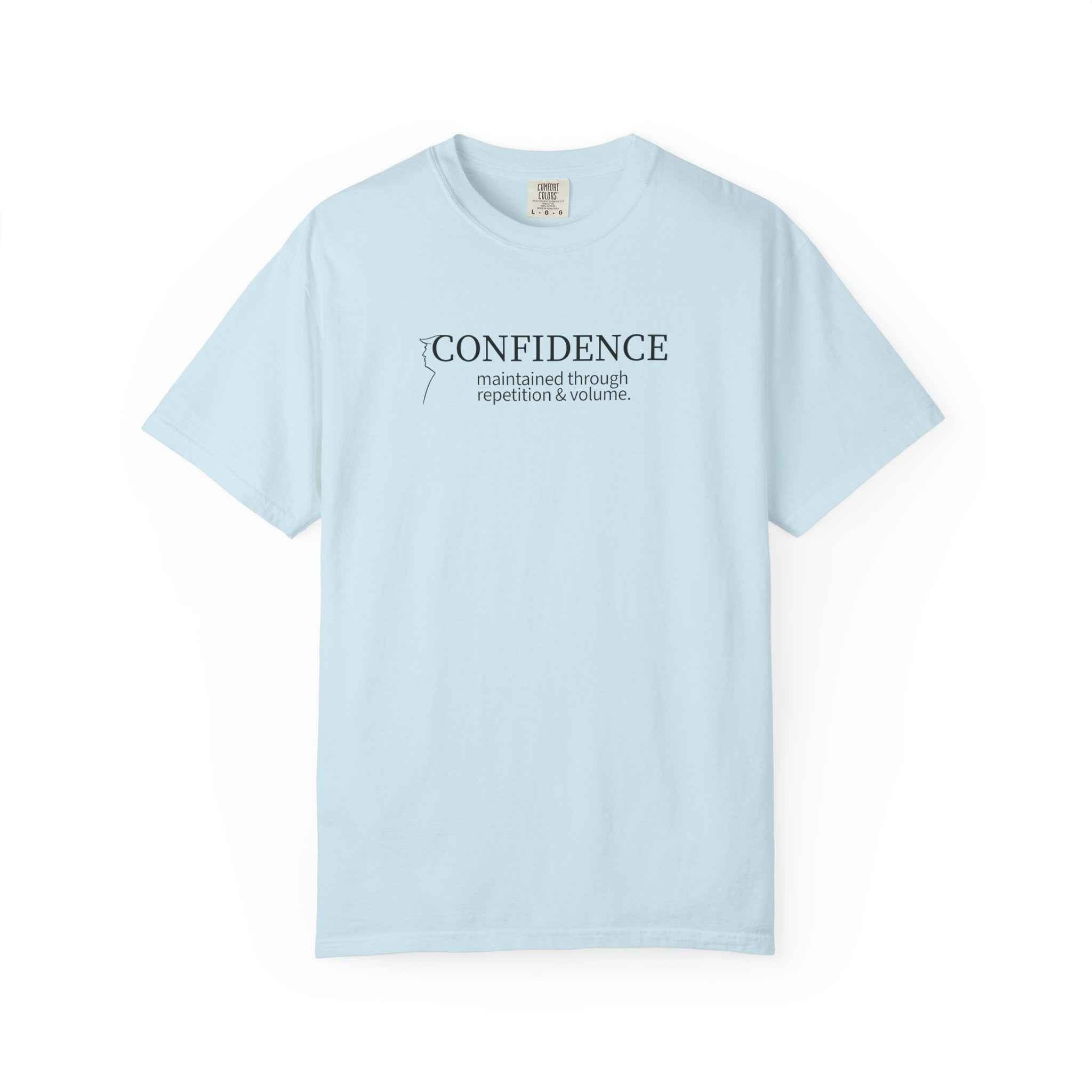 Confidence Maintained T-Shirt – Minimalist Typography Edition