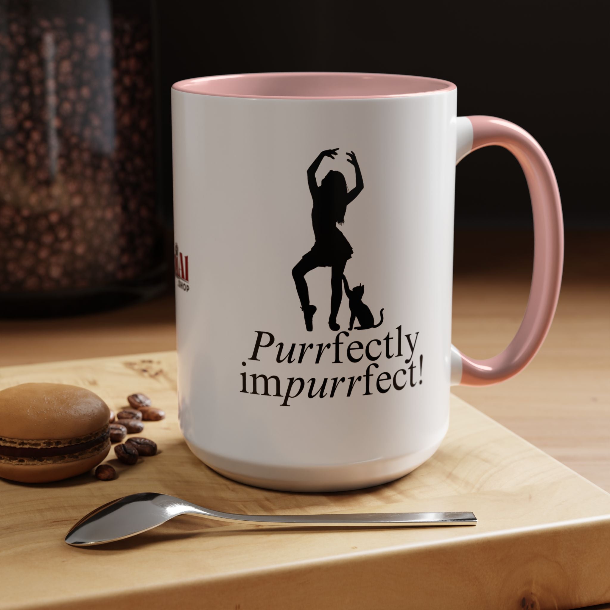 Photo depicting the ​Purrfectly Impurrfect Accent Coffee Mug (11, 15oz) from EpiAl's Shop.