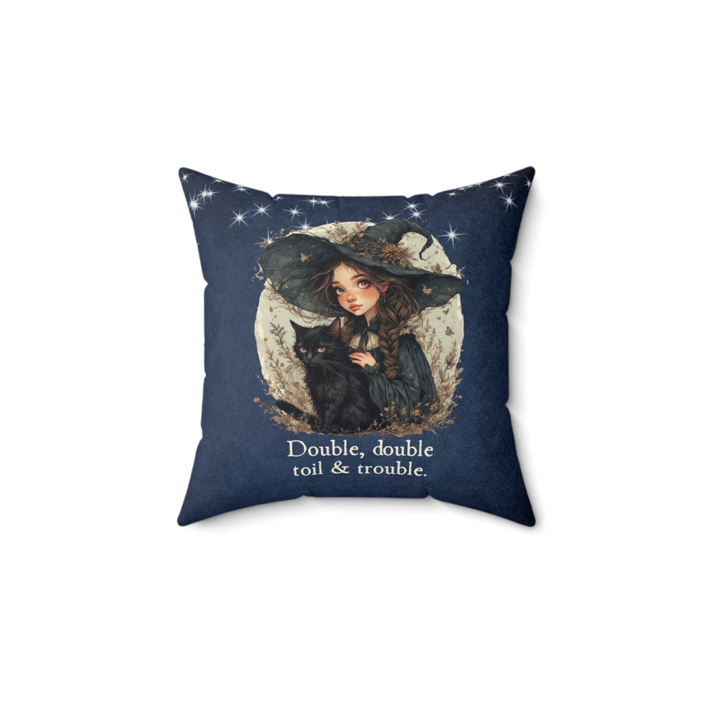 Double Double Toil & Trouble Decorative Pillow, Home Decor