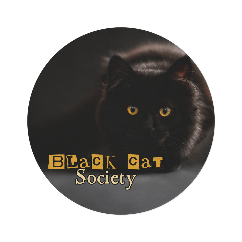 Black Cat Society Round Rug - Cozy Home Decor for Cat Lovers