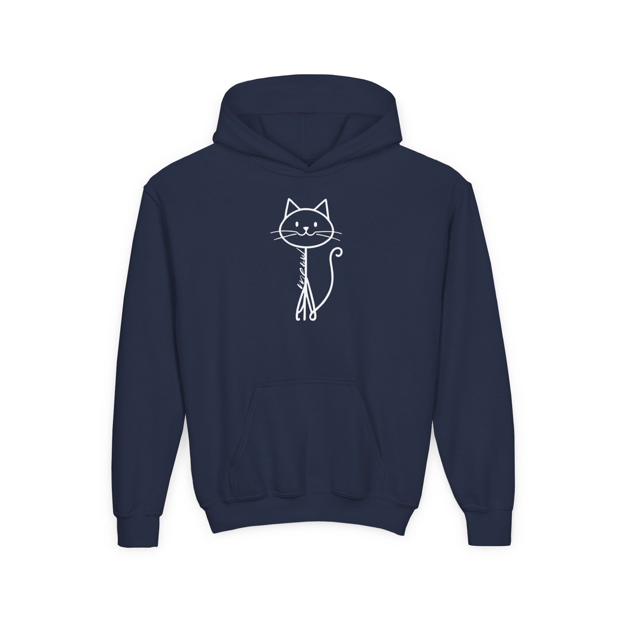 Adorable Stick Cat Youth Hoodie