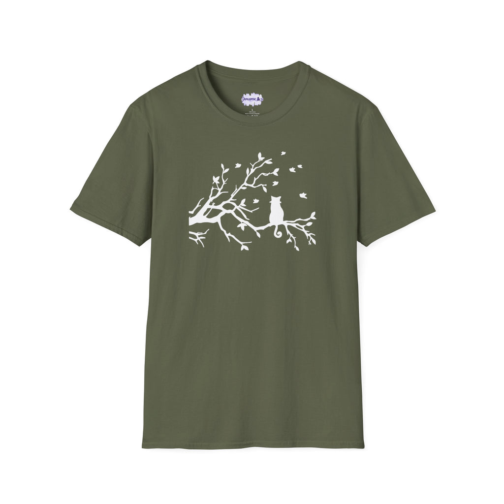 Cat in a Tree Unisex Softstyle T - Shirt - T - Shirt - Epileptic Al’s Shop