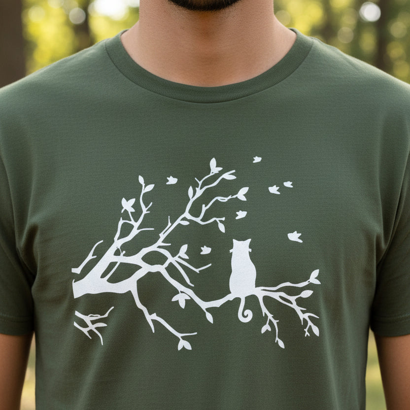 Cat in a Tree Unisex Softstyle T-Shirt - EpiAl's Shop