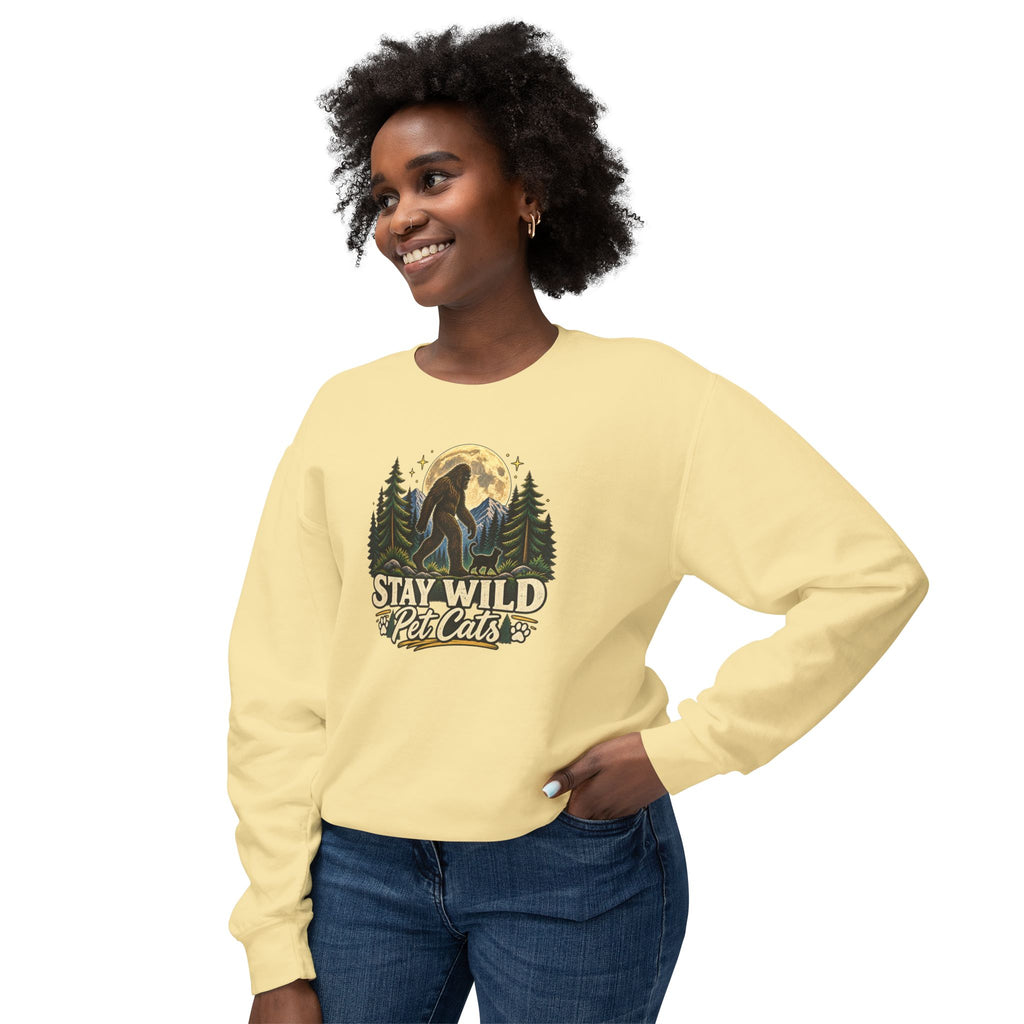 Stay Wild Pet Cats Sasquatch Crewneck Sweatshirt