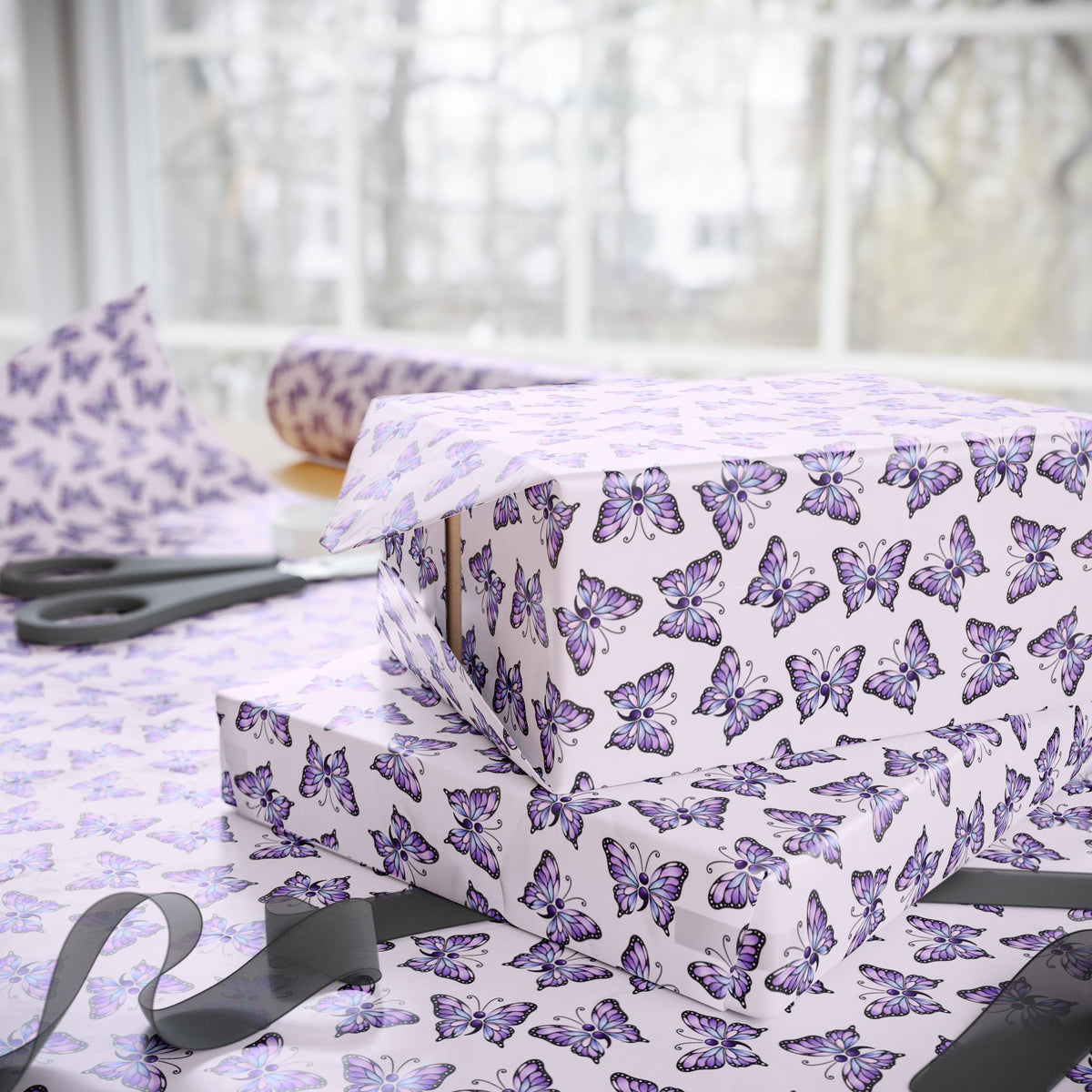 Purple Butterfly Suicide Prevention Awareness Wrapping Paper | Hope & Remembrance Gift Wrap