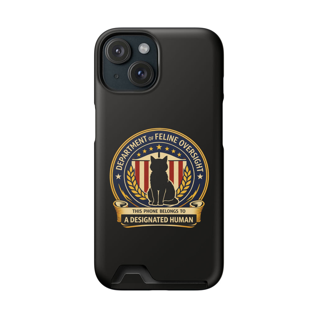 Department of Feline Oversight Samsung Galaxy Case – “Designated Human” Cat Seal, Slim Protective Case with Card Slot