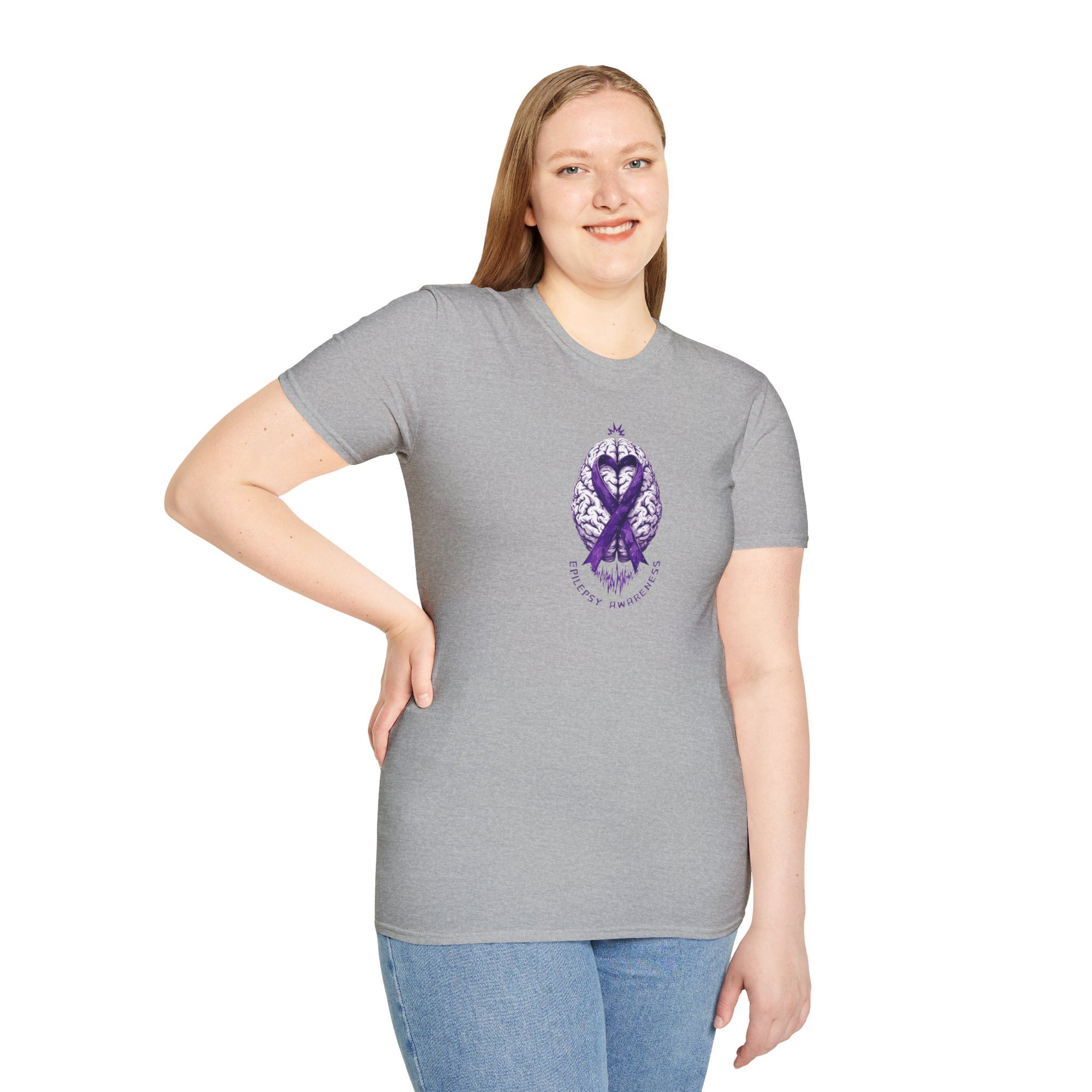 Purple Ribbon Brain Graphic Unisex T-Shirt