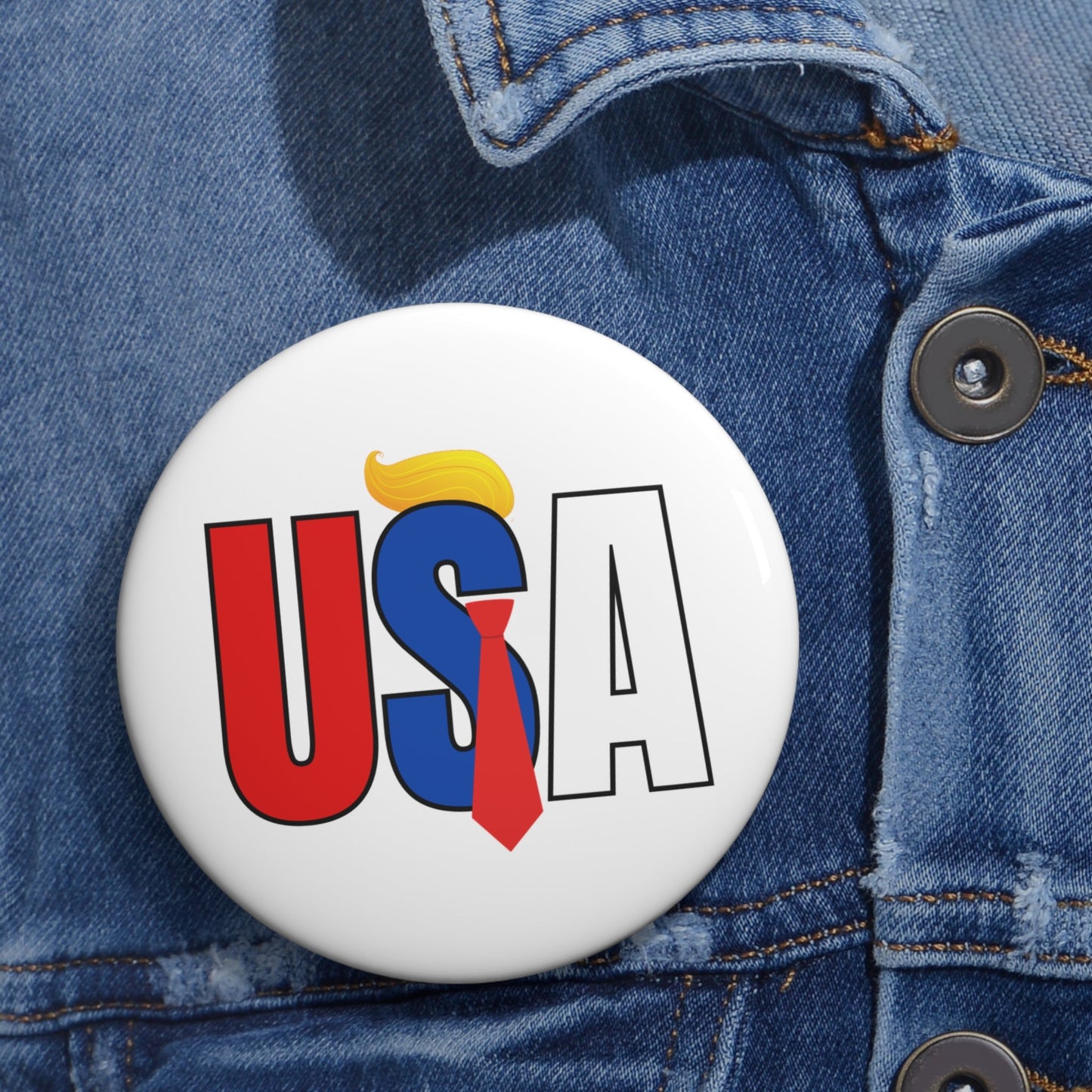 Trump USA Pin Buttons - Fun & Patriotic Accessories for Events Printify
