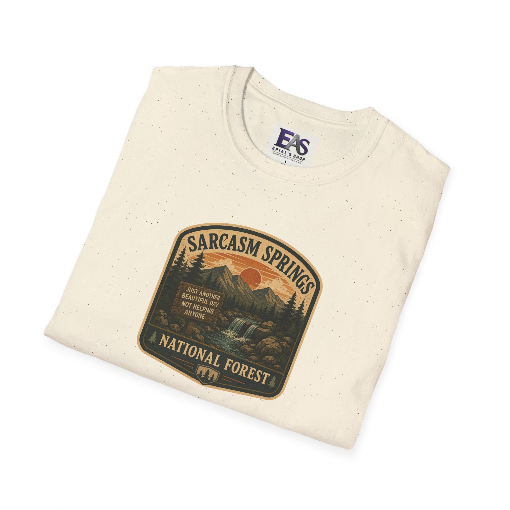 Sarcasm Springs National Forest Unisex T-Shirt | Funny Retro Outdoors Graphic Tee