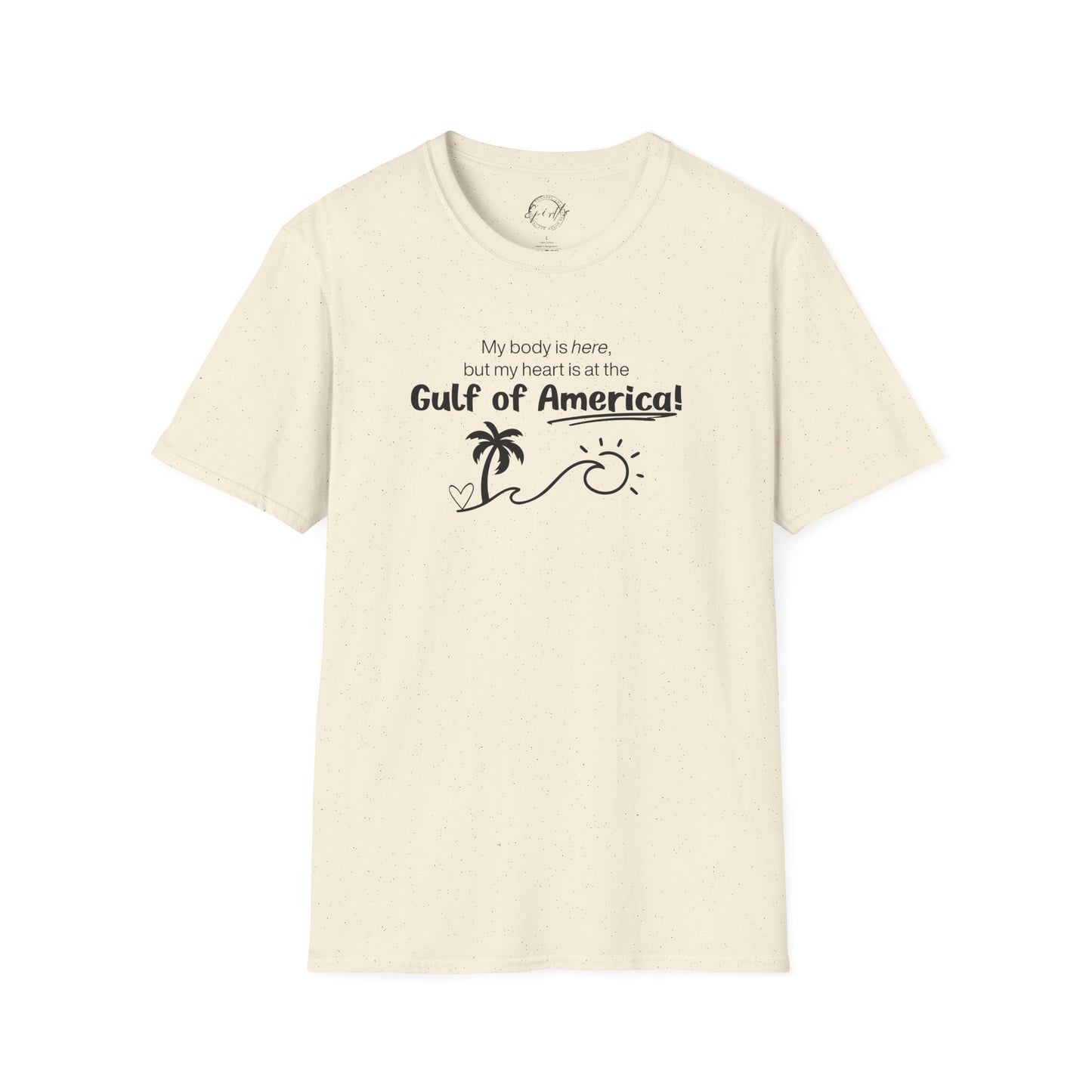 Heart at the Gulf of America Graphic T-Shirt - Perfect for Beach Lovers