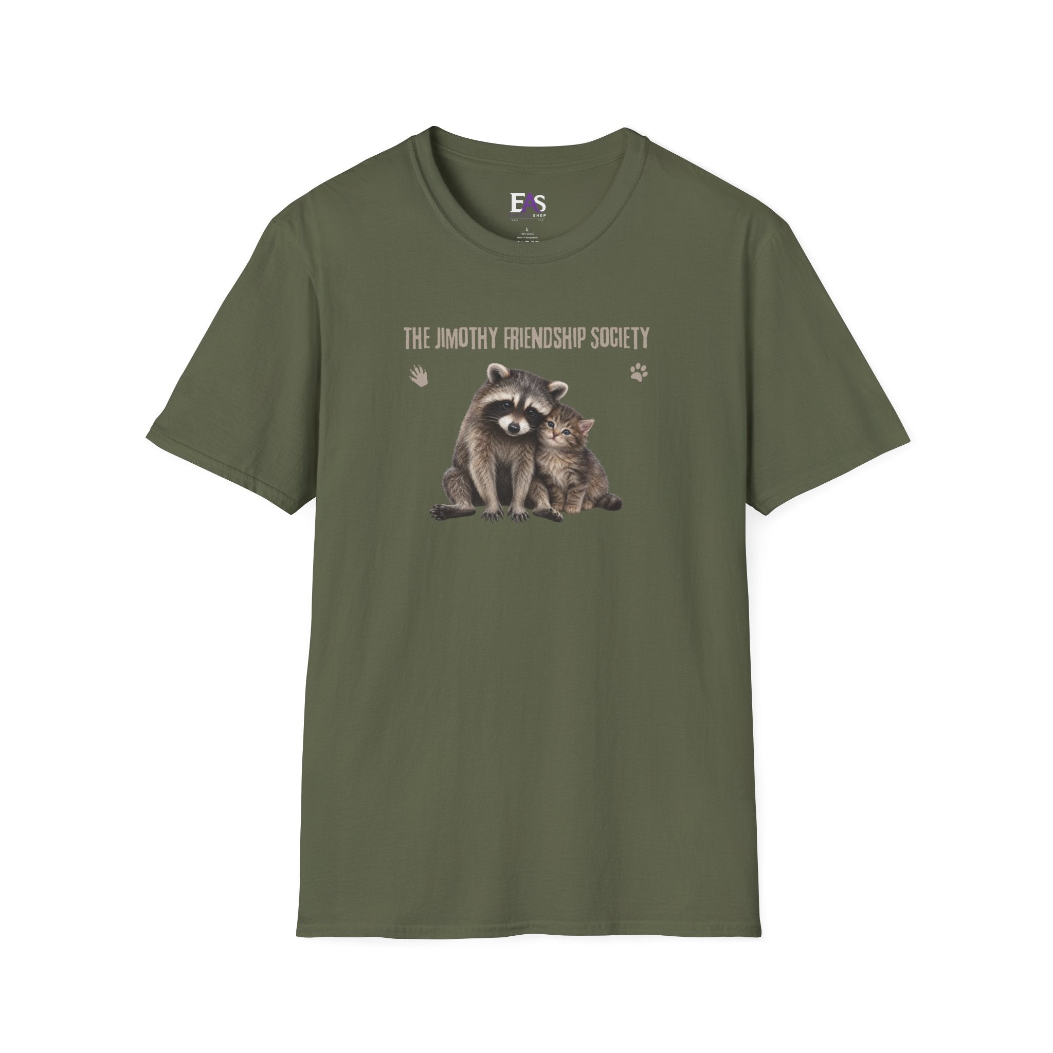 The Jimothy Friendship Society T-Shirt | Raccoon and Kitten Tee
