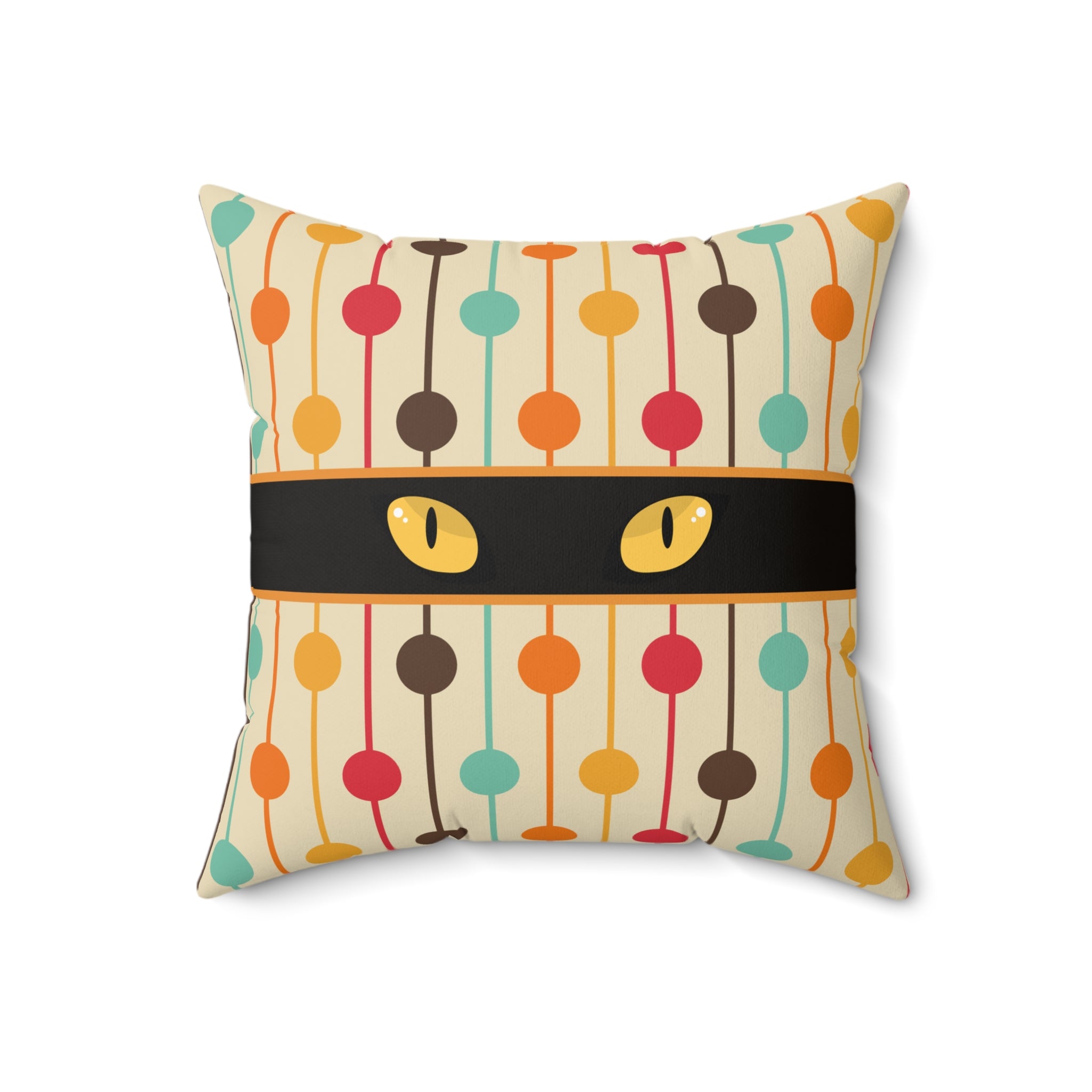 Mid-Century Cat Eyes Retro Throw Pillow
