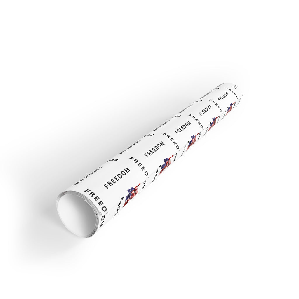 Black & White Freedom Gift Wrap – Patriotic Black Lettering