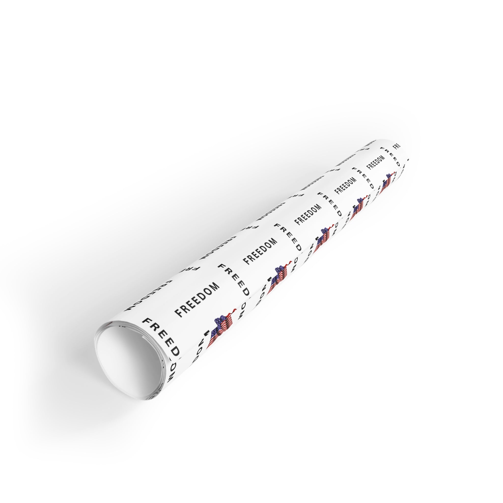 Black & White Freedom Gift Wrap – Patriotic Black Lettering
