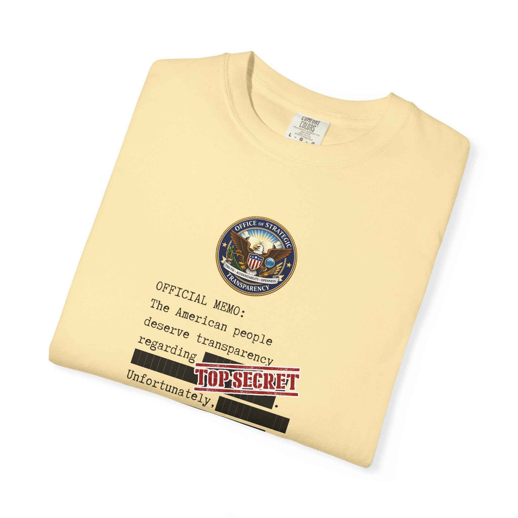 Official Memo “Top Secret” Unisex T-Shirt – Redacted Transparency Graphic Tee