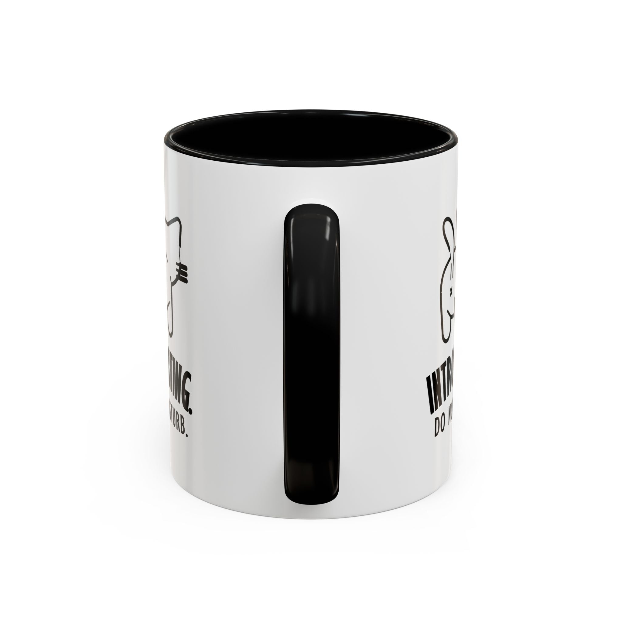 Introverting. Do Not Disturb. Two-Tone Cat Coffee Mug (11oz & 15oz)
