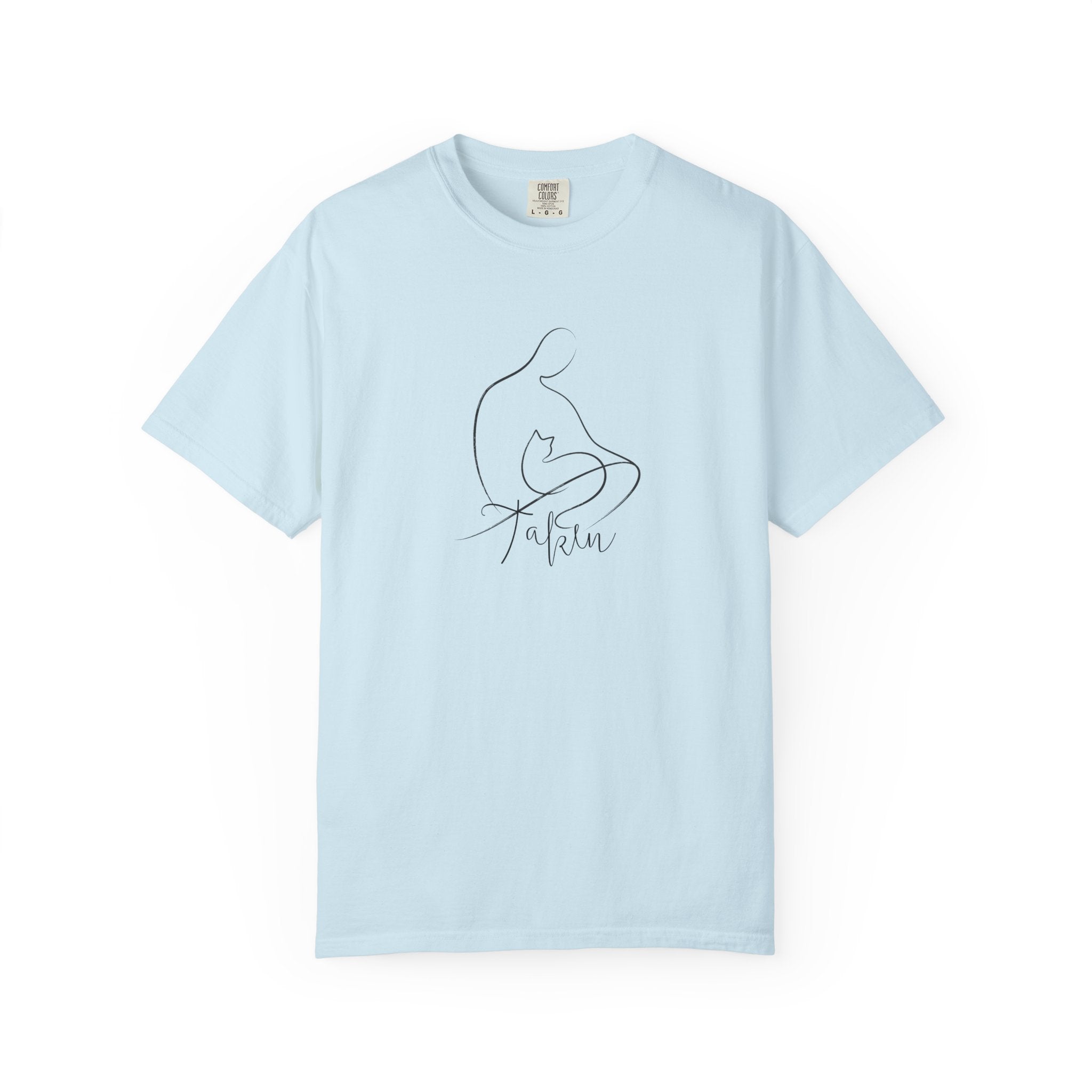 Taken | Abstract Person & Cat Line Art T-Shirt