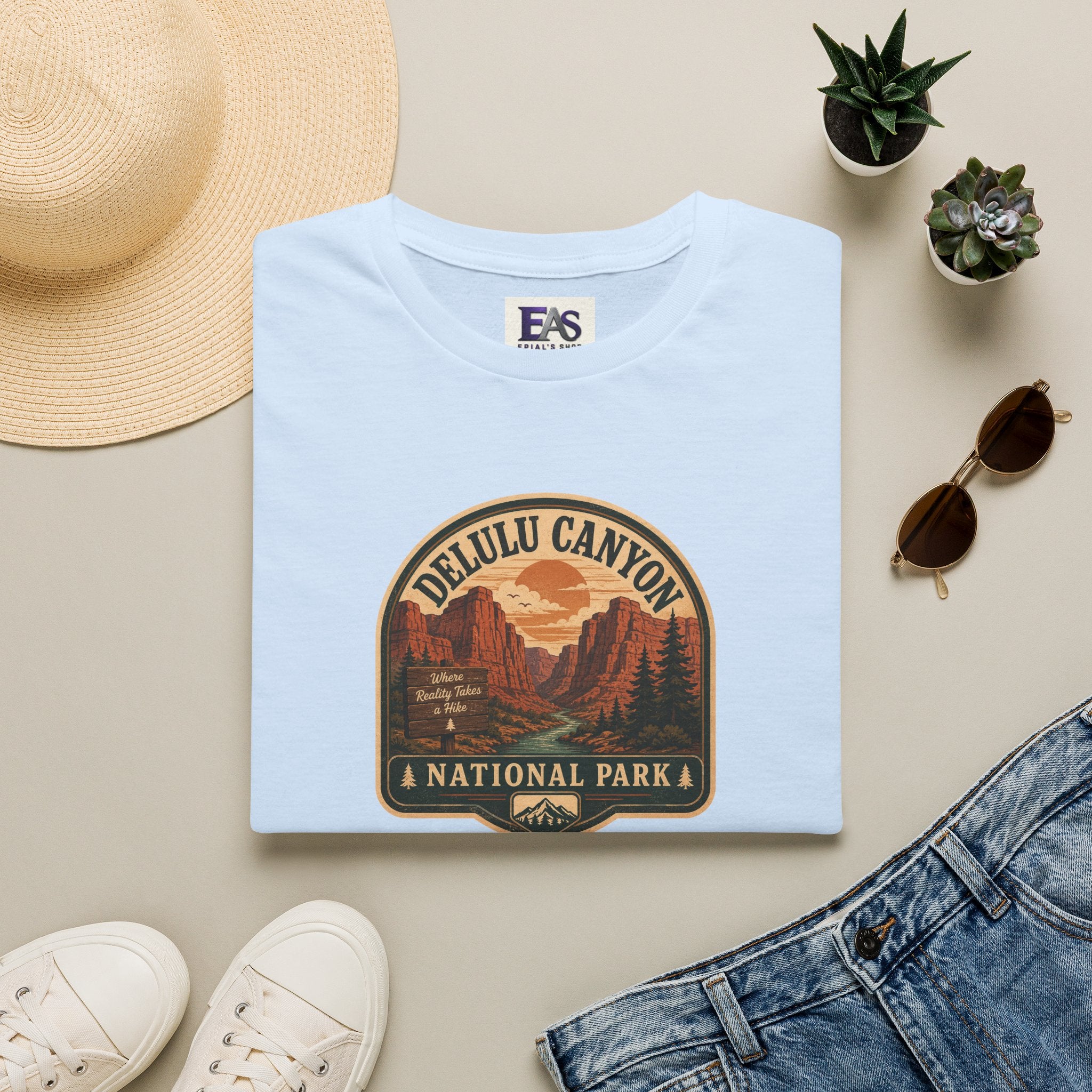 Delulu Canyon National Park Unisex T-Shirt | Funny Retro National Park Parody Tee