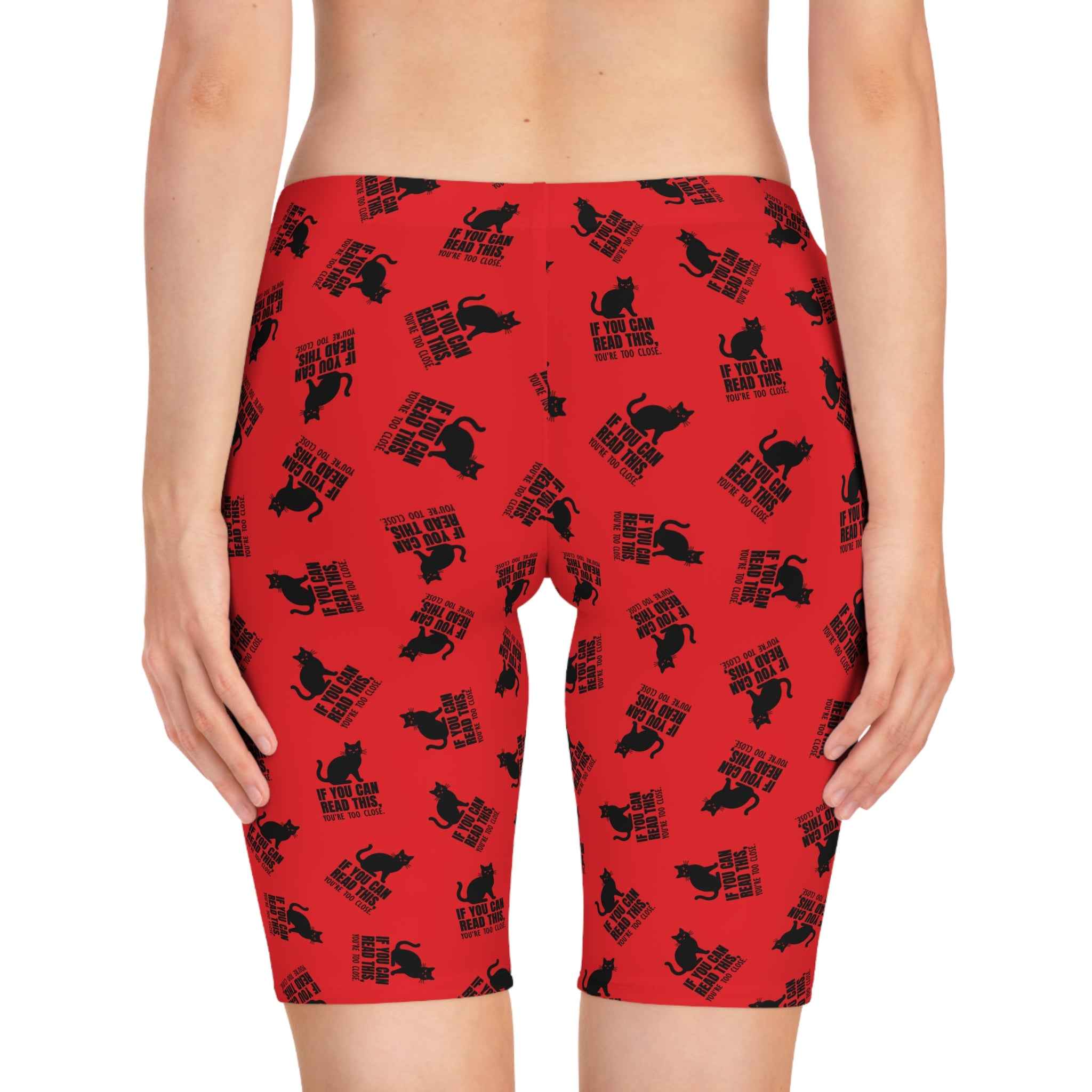 “If You Can Read This” Cat Cycling Shorts – Funny Cat Lover Bike Shorts