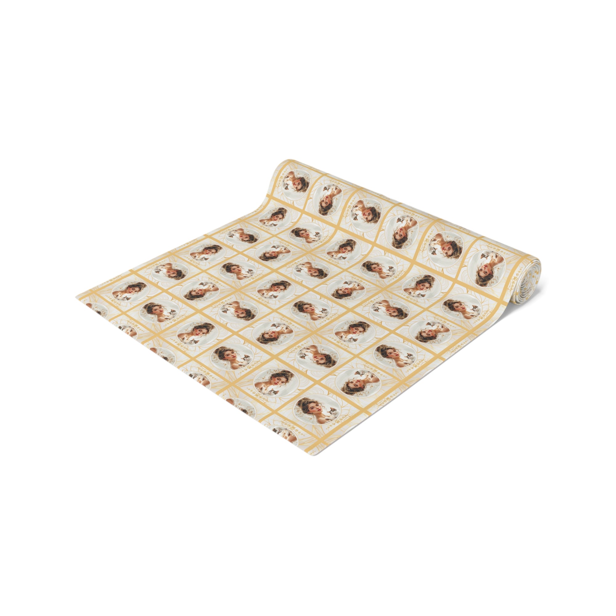 Charming Golden Cat Lady Table Runner