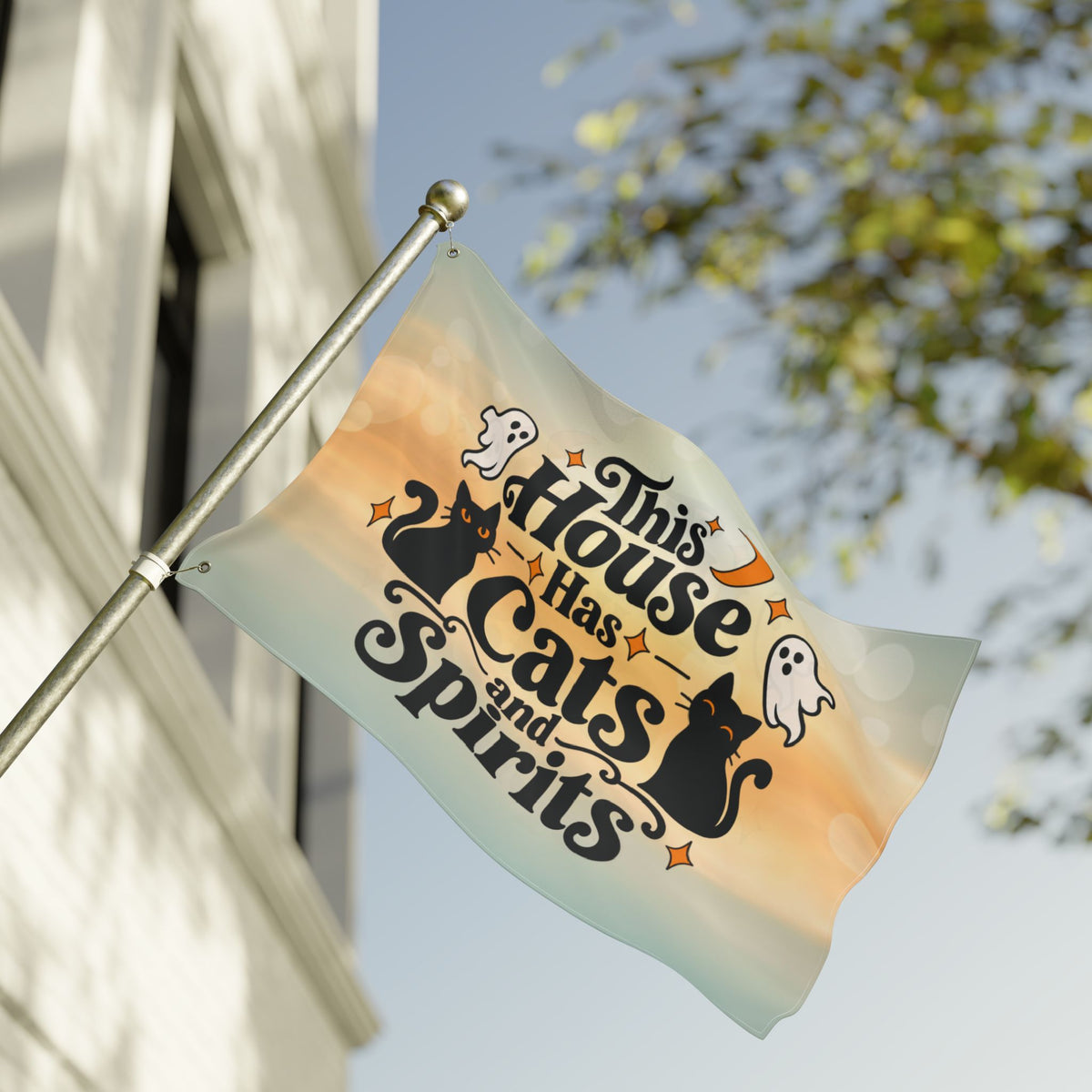 This House Has Cats and Spirits Double-Sided Flag