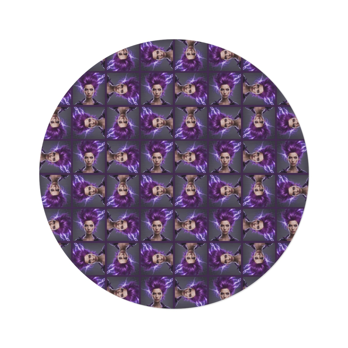 Brainstorm Round Rug for Epilepsy Awareness