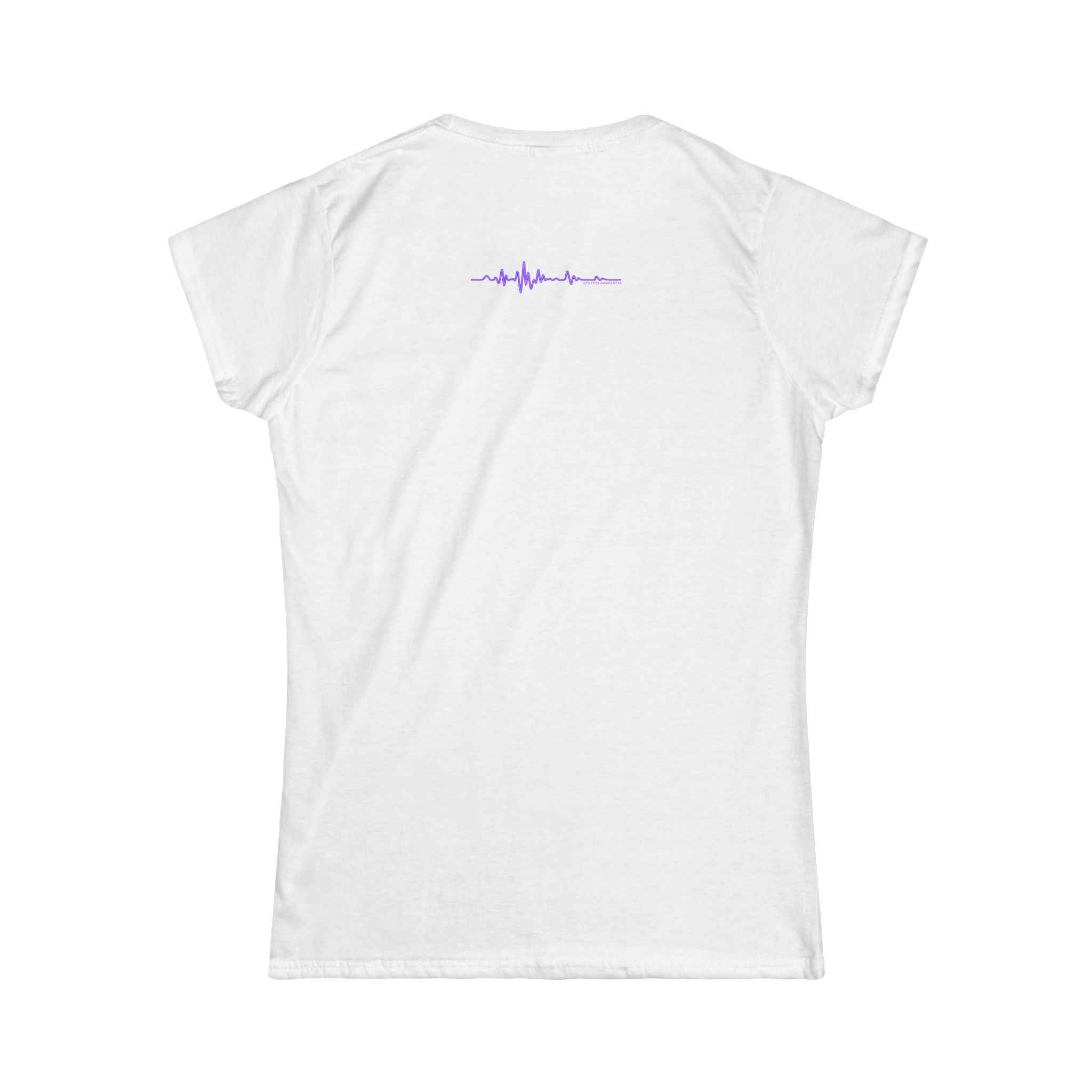Glitch Halo Women’s Epilepsy Awareness T-Shirt – Purple Ribbon Awareness Tee