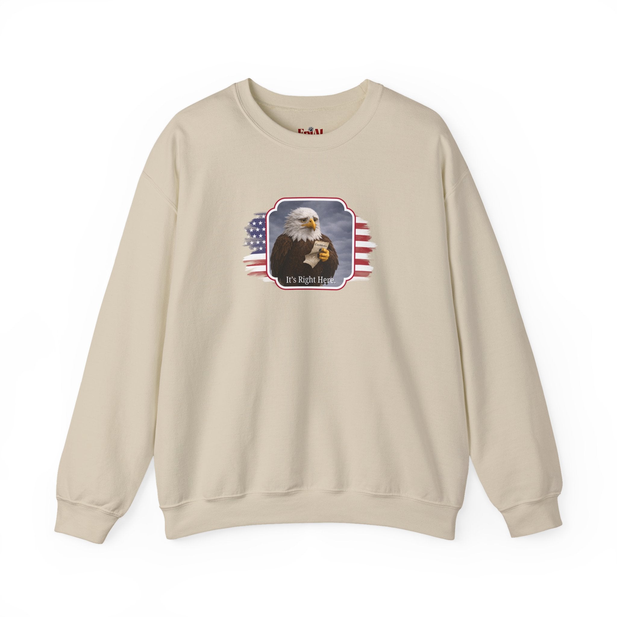 “It’s Right Here” Political Parody Crewneck Sweatshirt